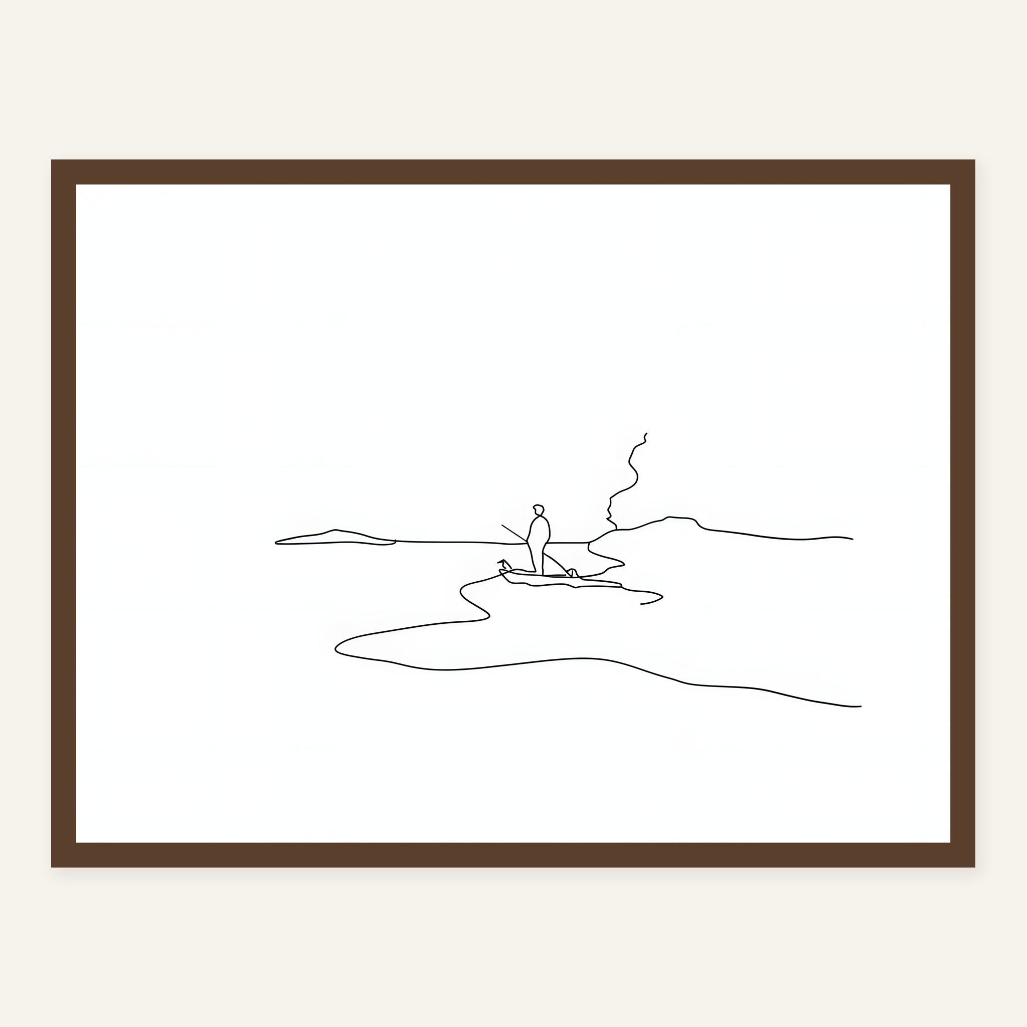Faint Drift — Dark wood frame