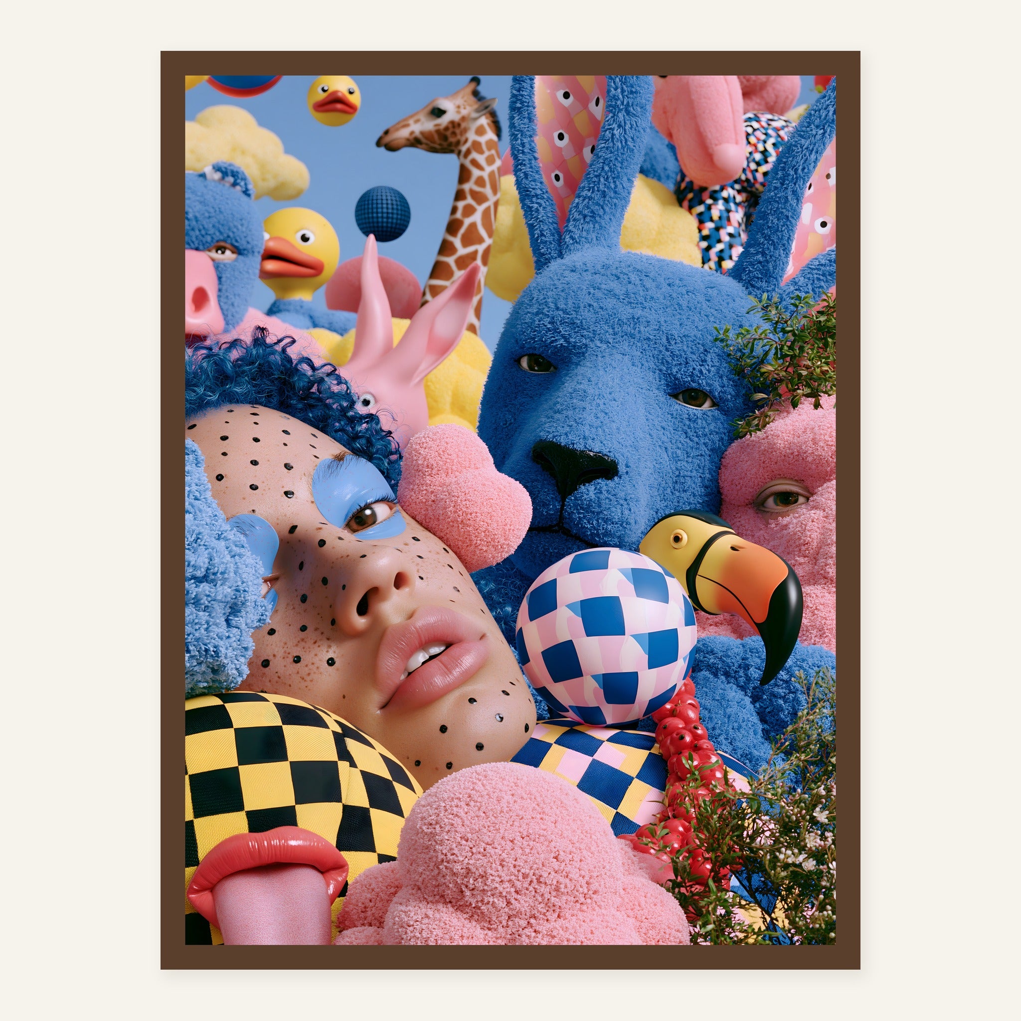 Velvet Overstep — Dark wood frame