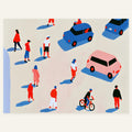 Crosswalk Pause — art print by paintmoon