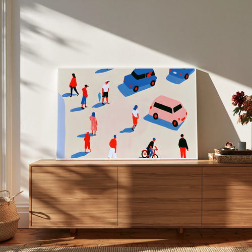 Crosswalk Pause — art print by paintmoon