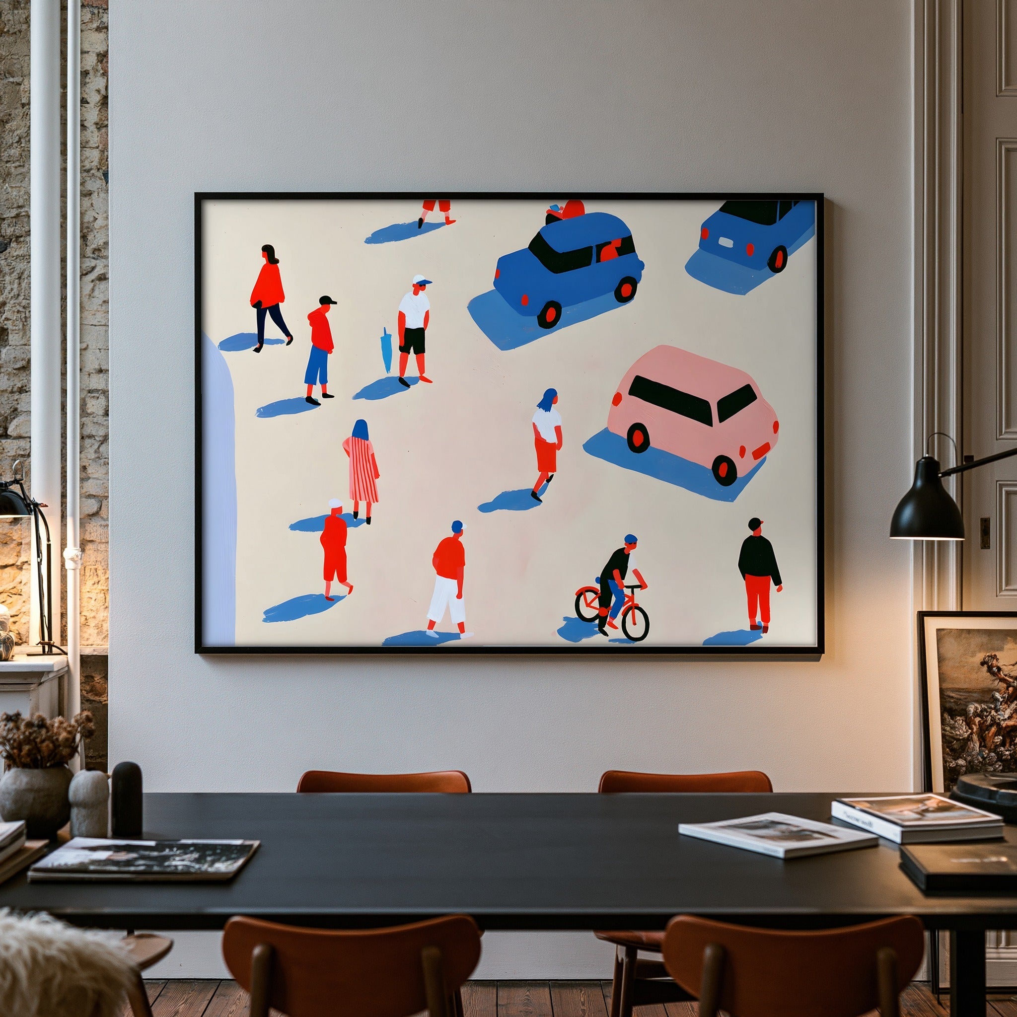 Crosswalk Pause — art print by paintmoon