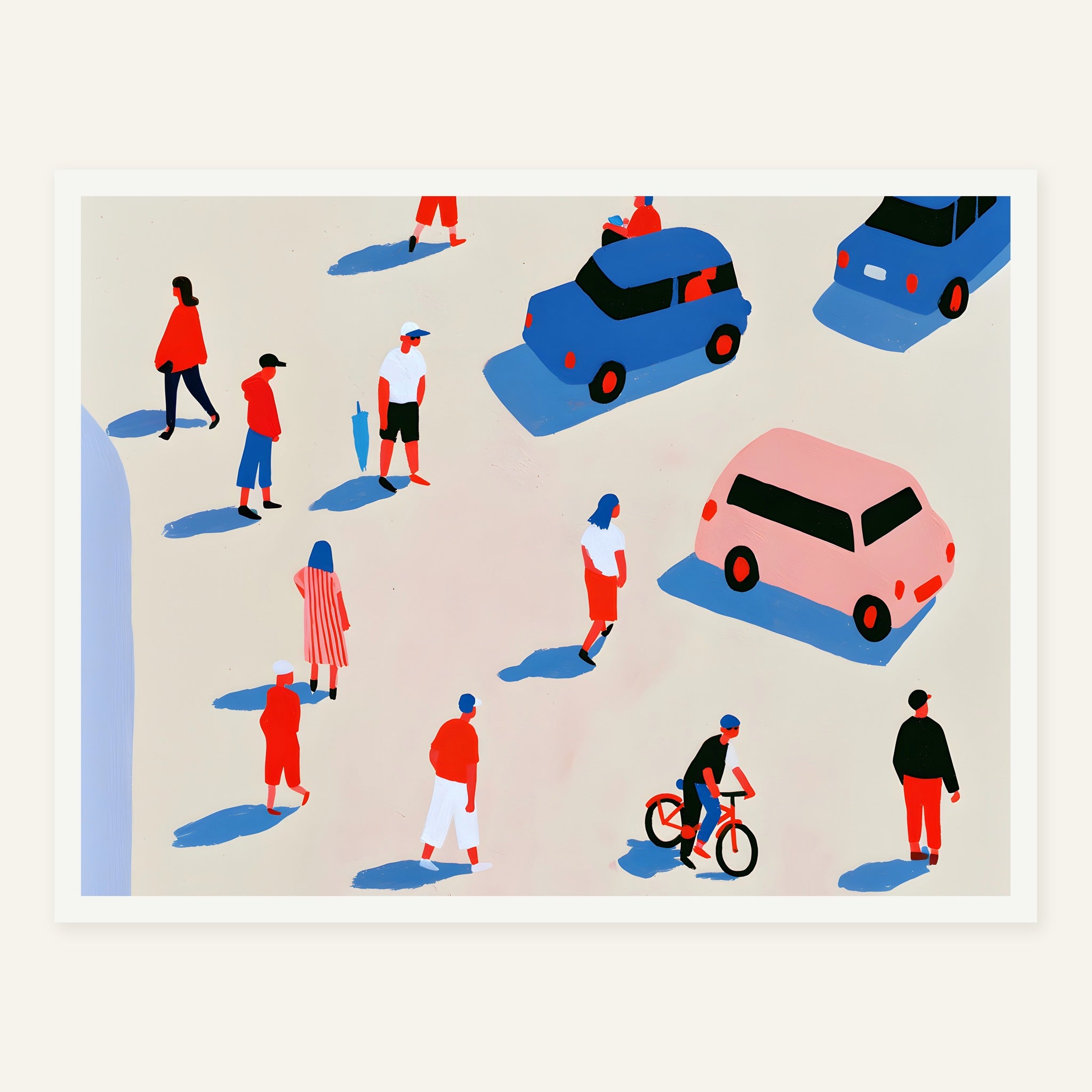 Crosswalk Pause — White frame