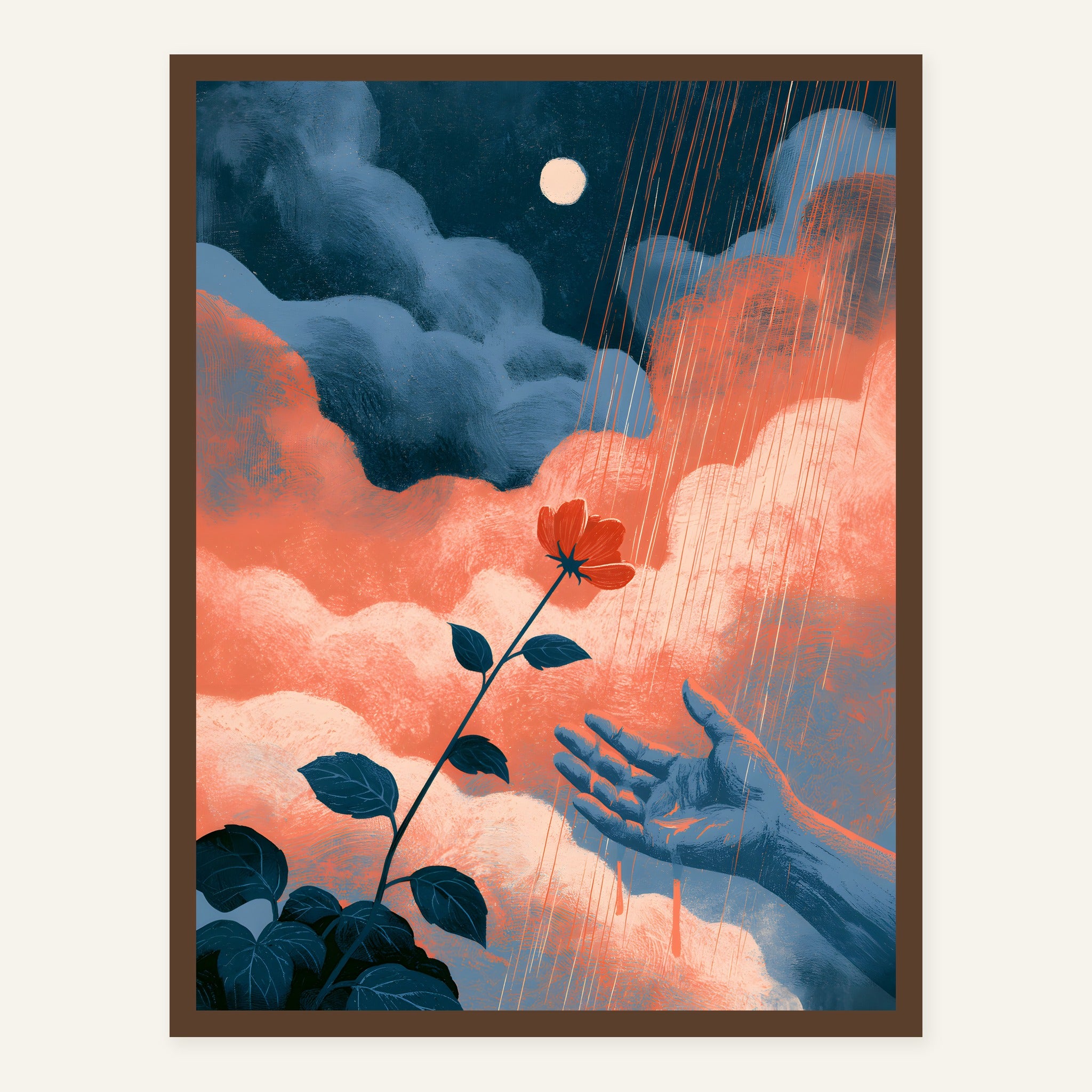 Violet Hush — Dark wood frame