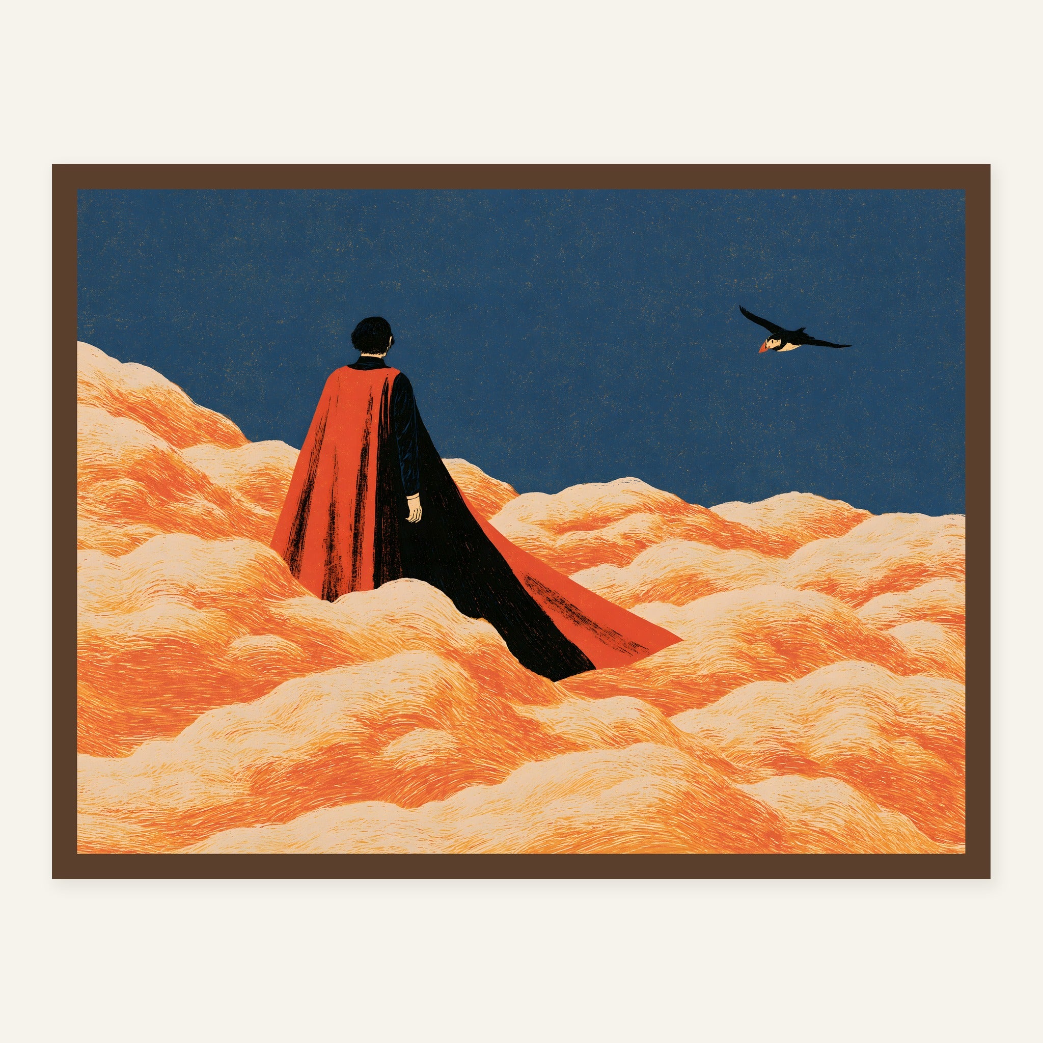 Ember Drift — Dark wood frame