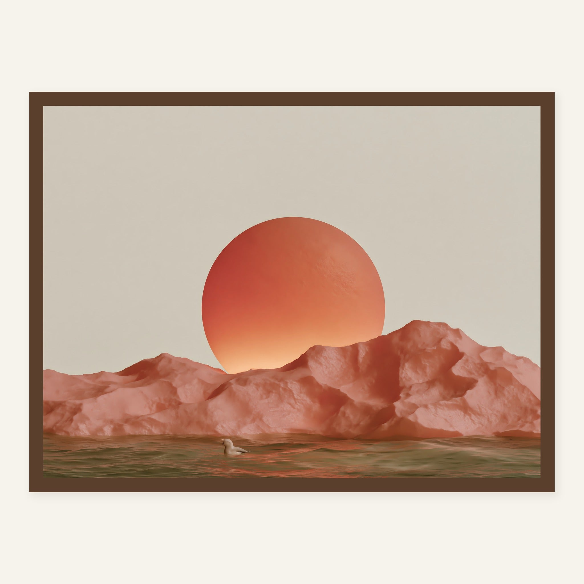 Warmward Drift — Dark wood frame