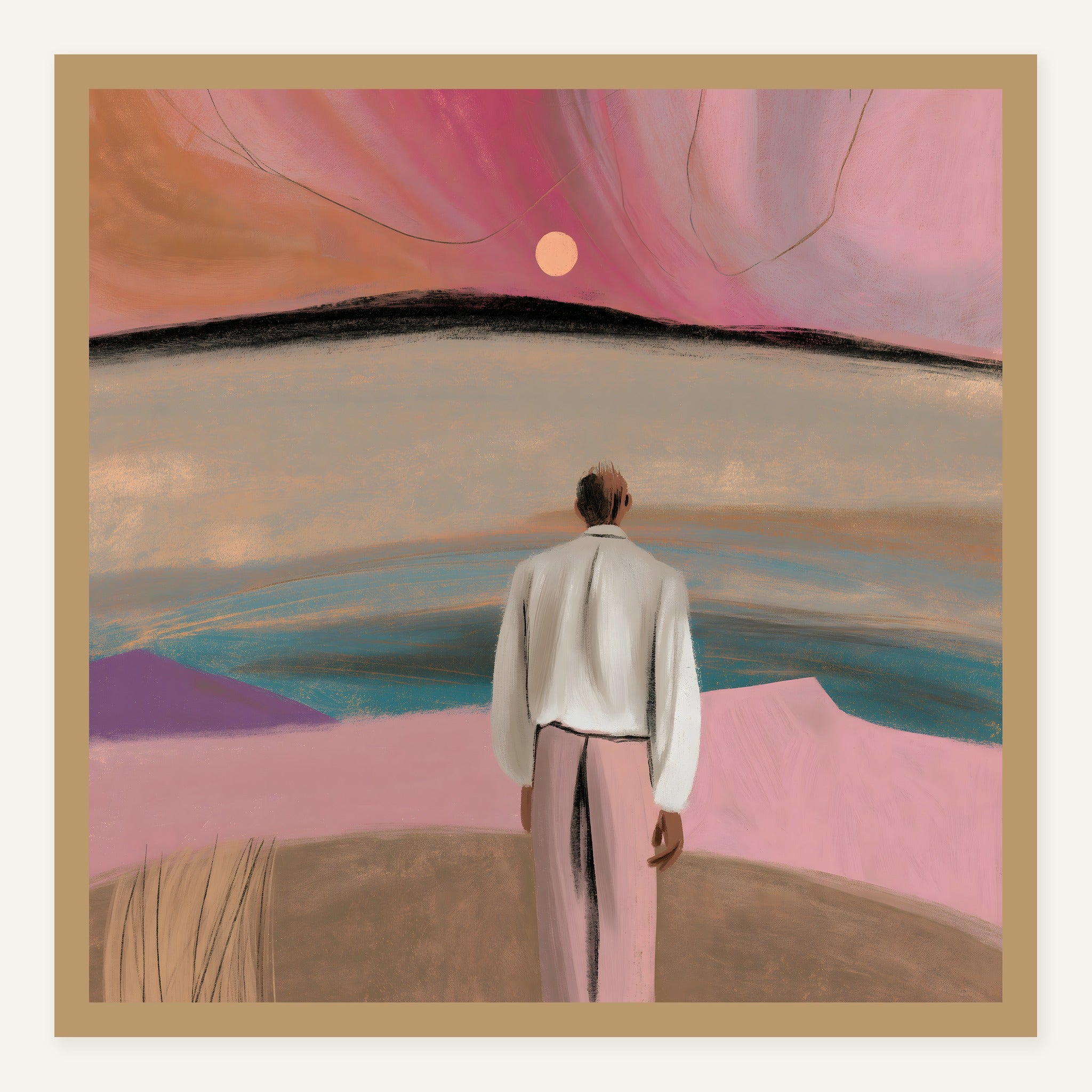 Pastel Exit — Wood frame