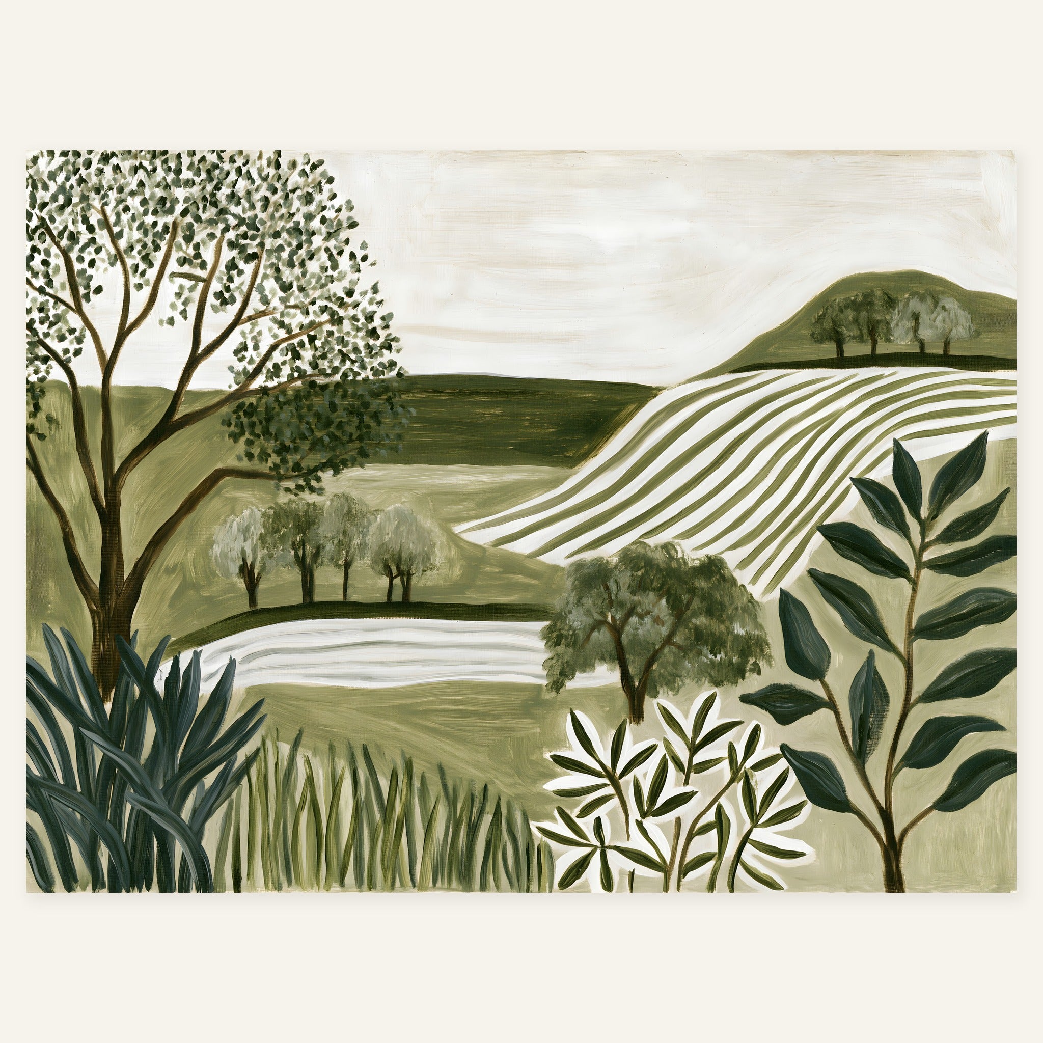 Striped Meadow — art print by paintmoon