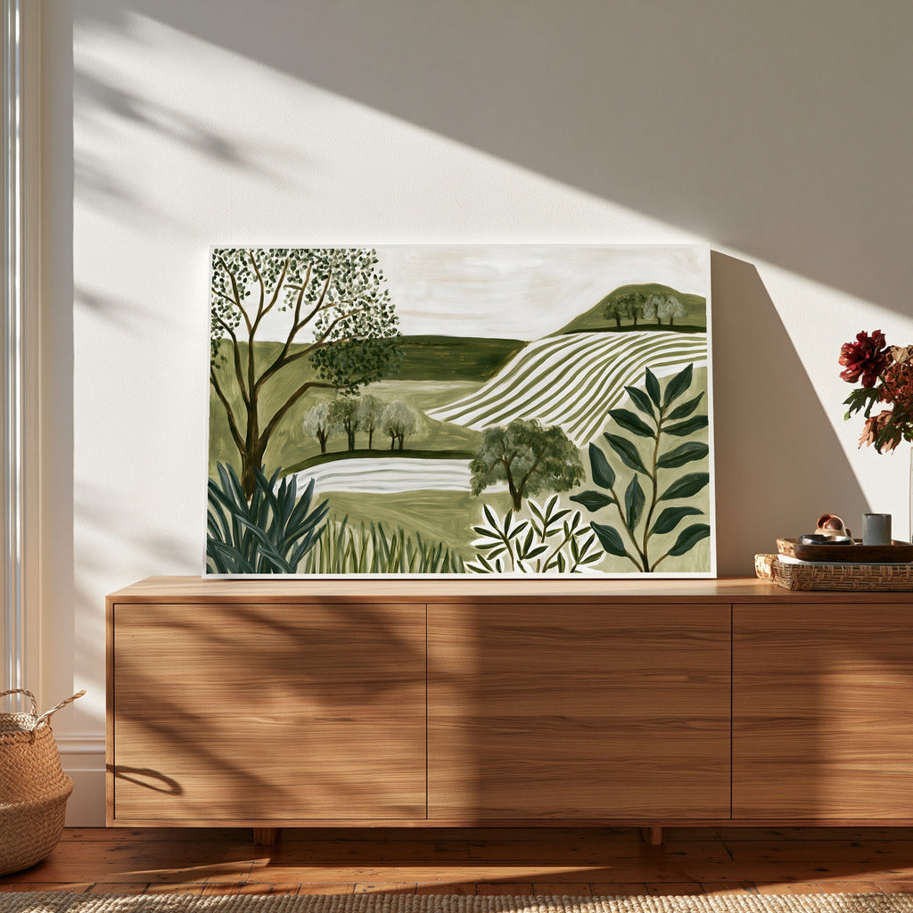 Striped Meadow — art print by paintmoon