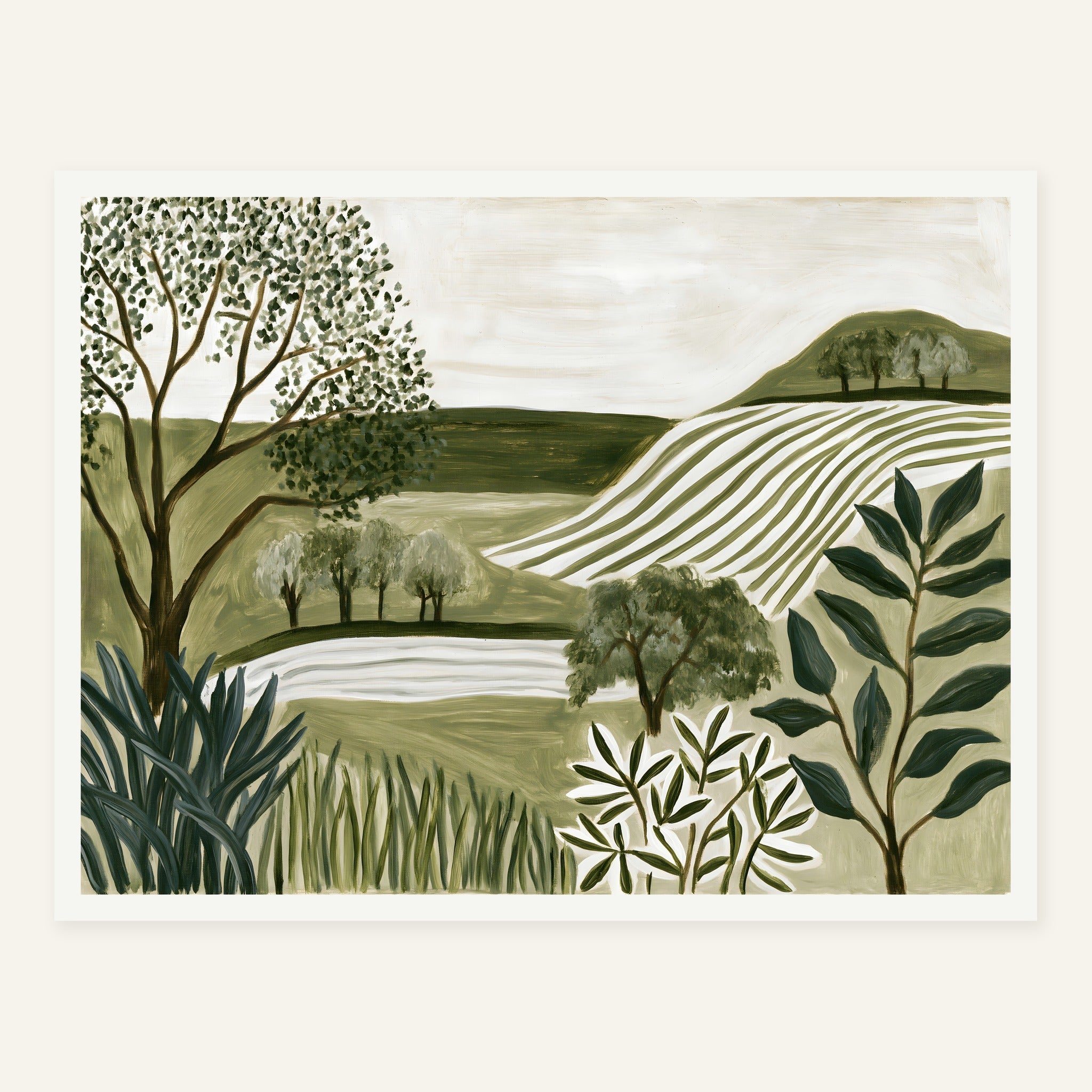 Striped Meadow — White frame