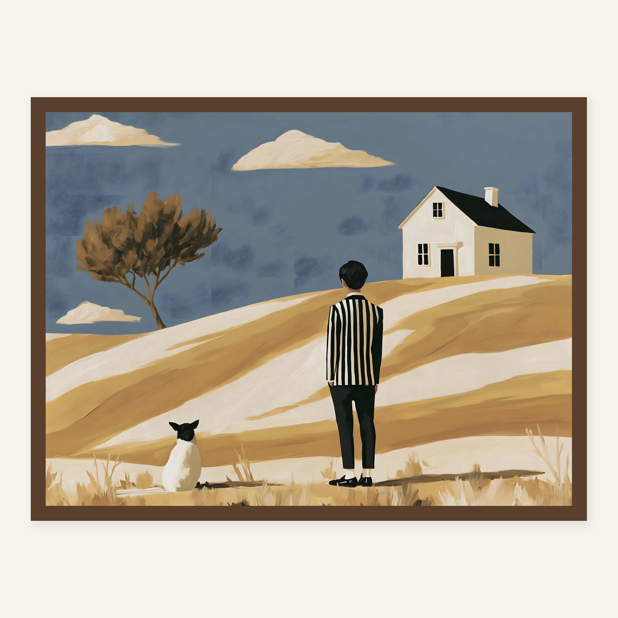 Dune Hushed House — Dark wood frame