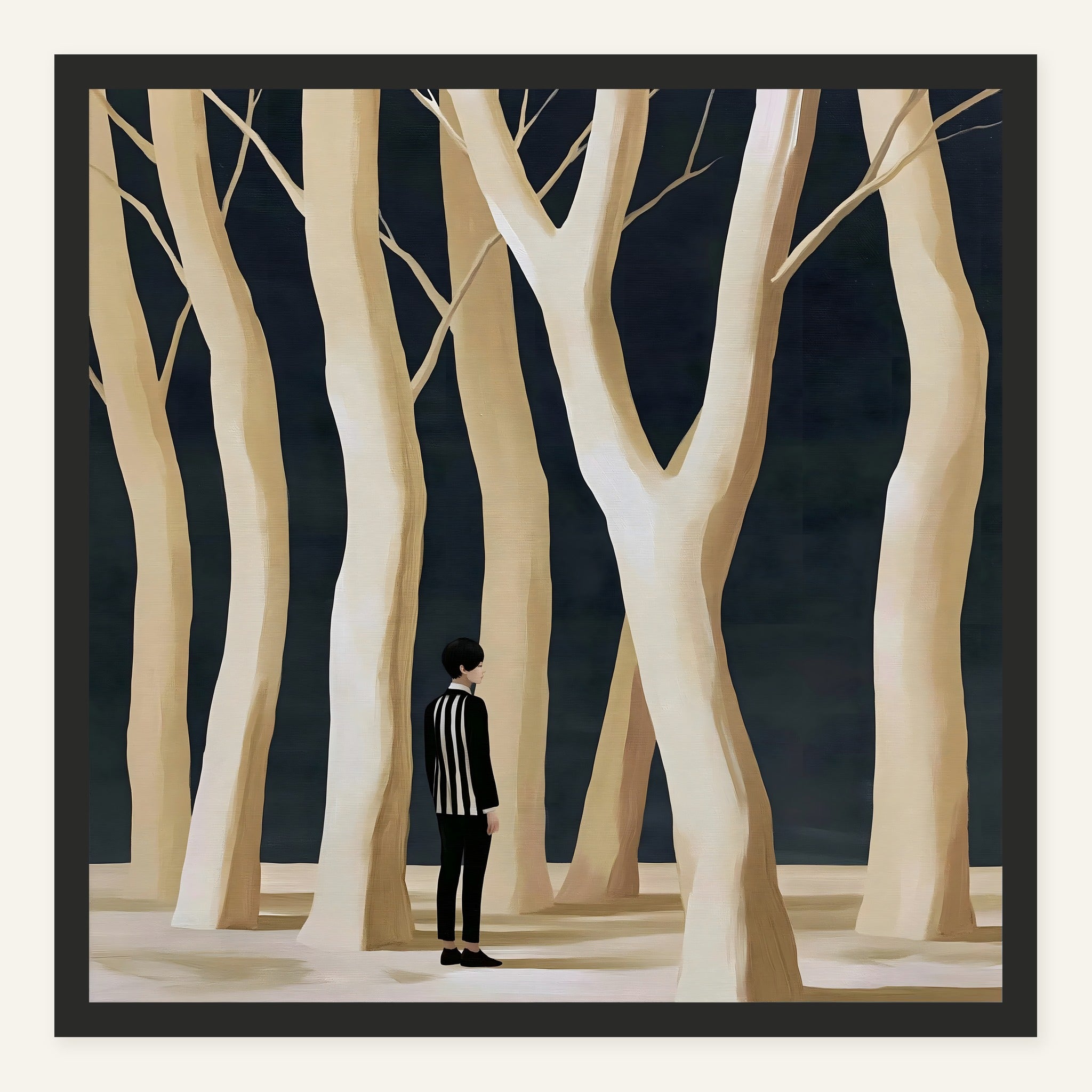 Backlit Grove Silence — Black frame
