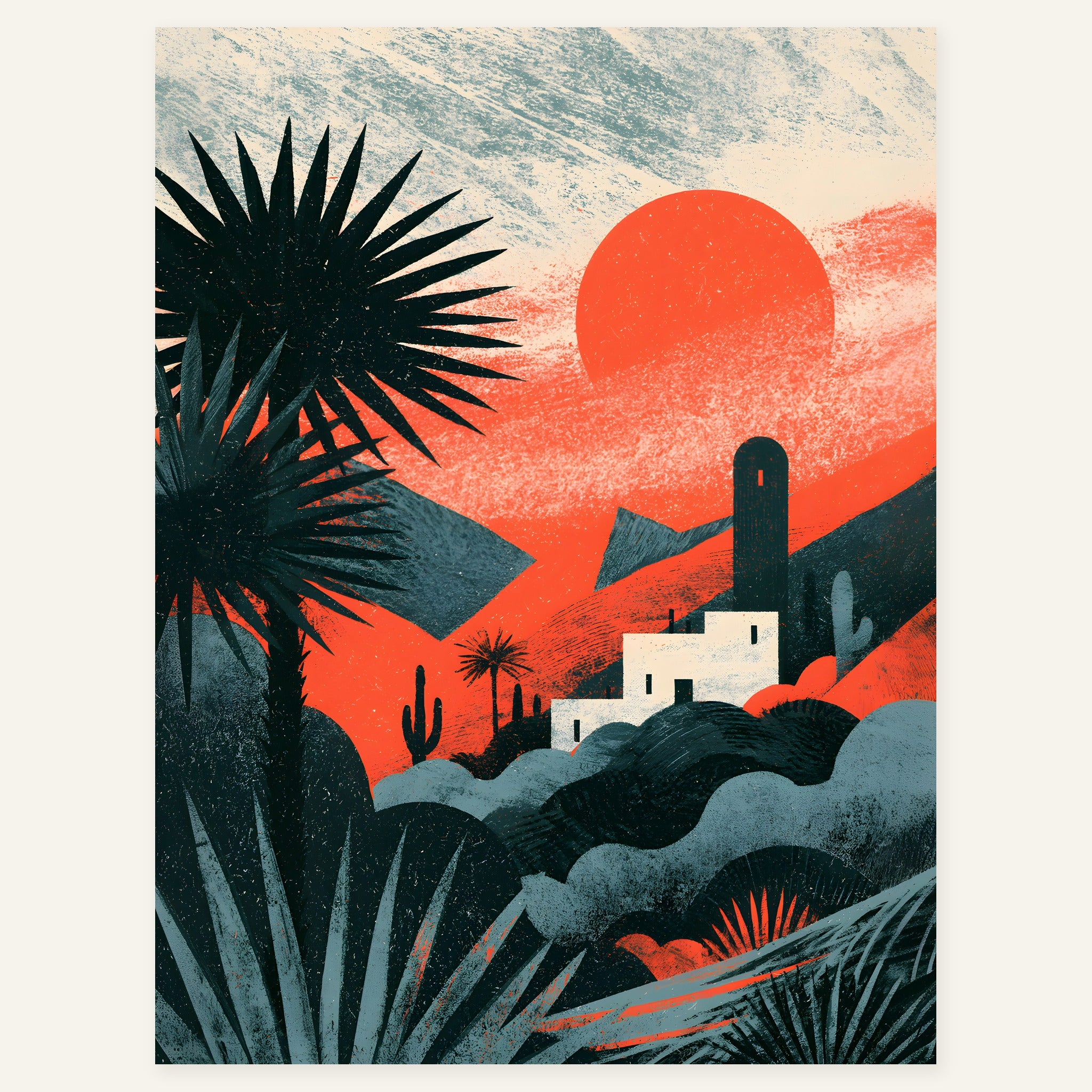 Red Sunwalk — art print by paintmoon