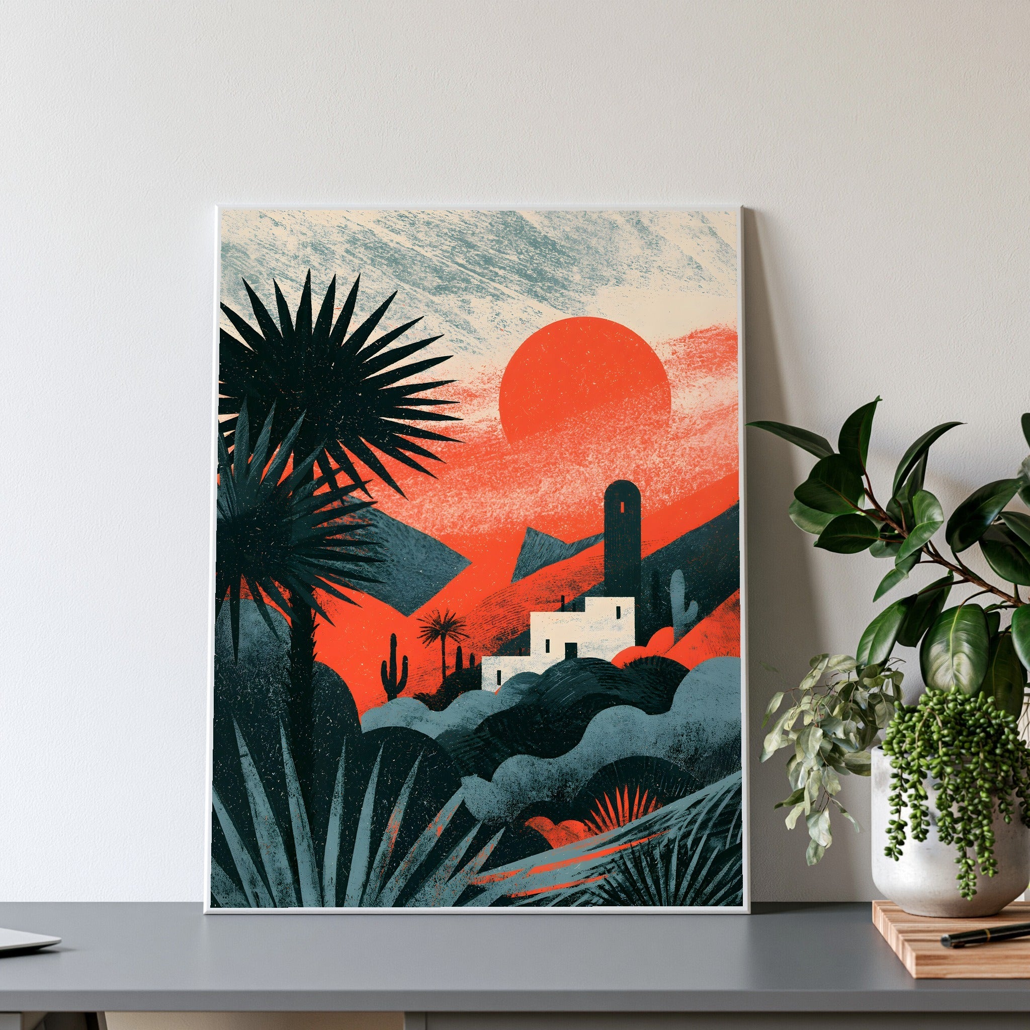 Red Sunwalk — art print by paintmoon