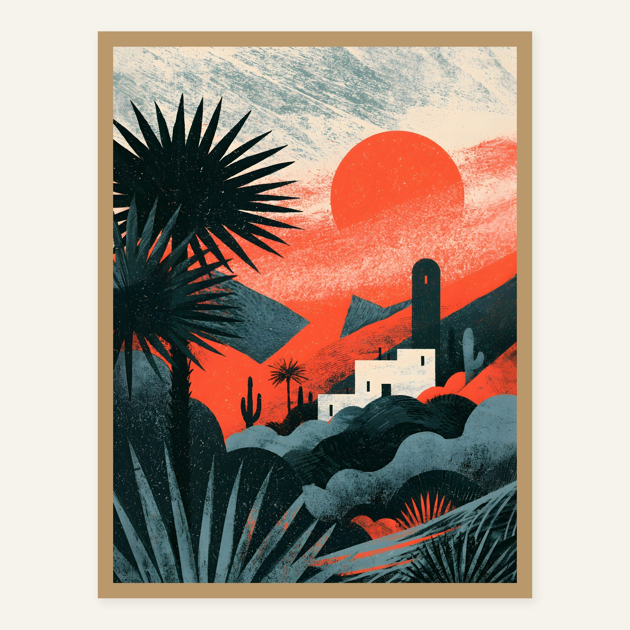 Red Sunwalk — Wood frame