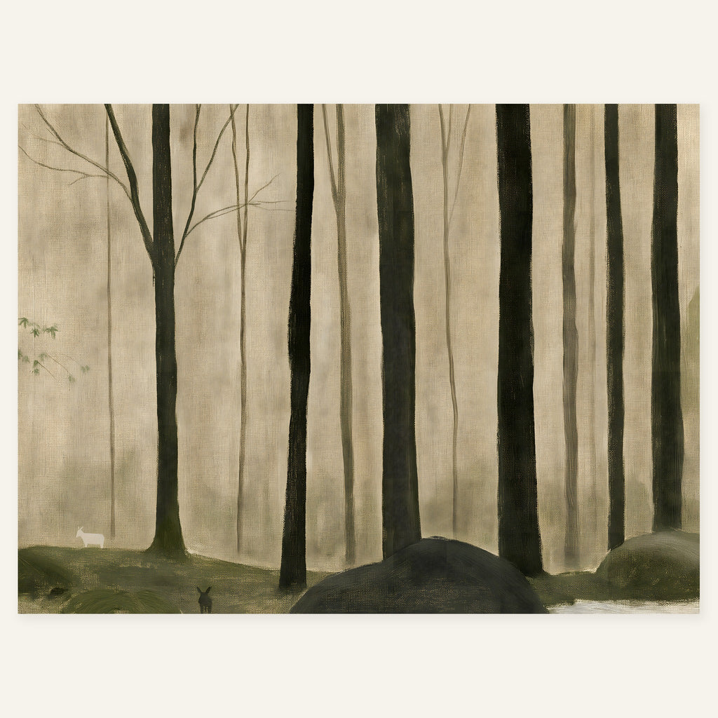 Mossy Trunk Line — art print by paintmoon