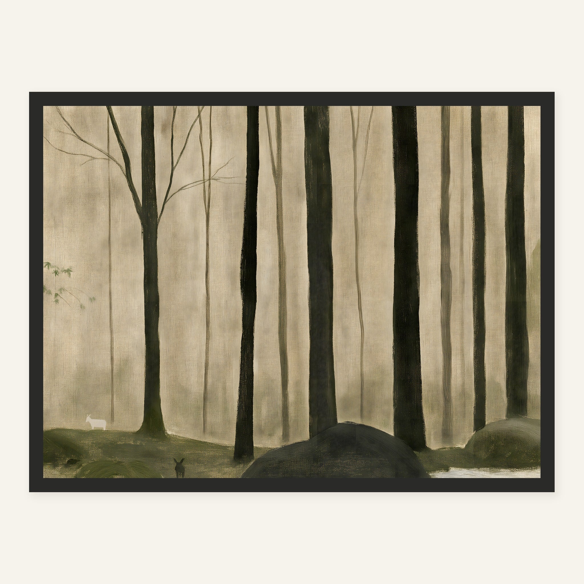 Mossy Trunk Line — Black frame