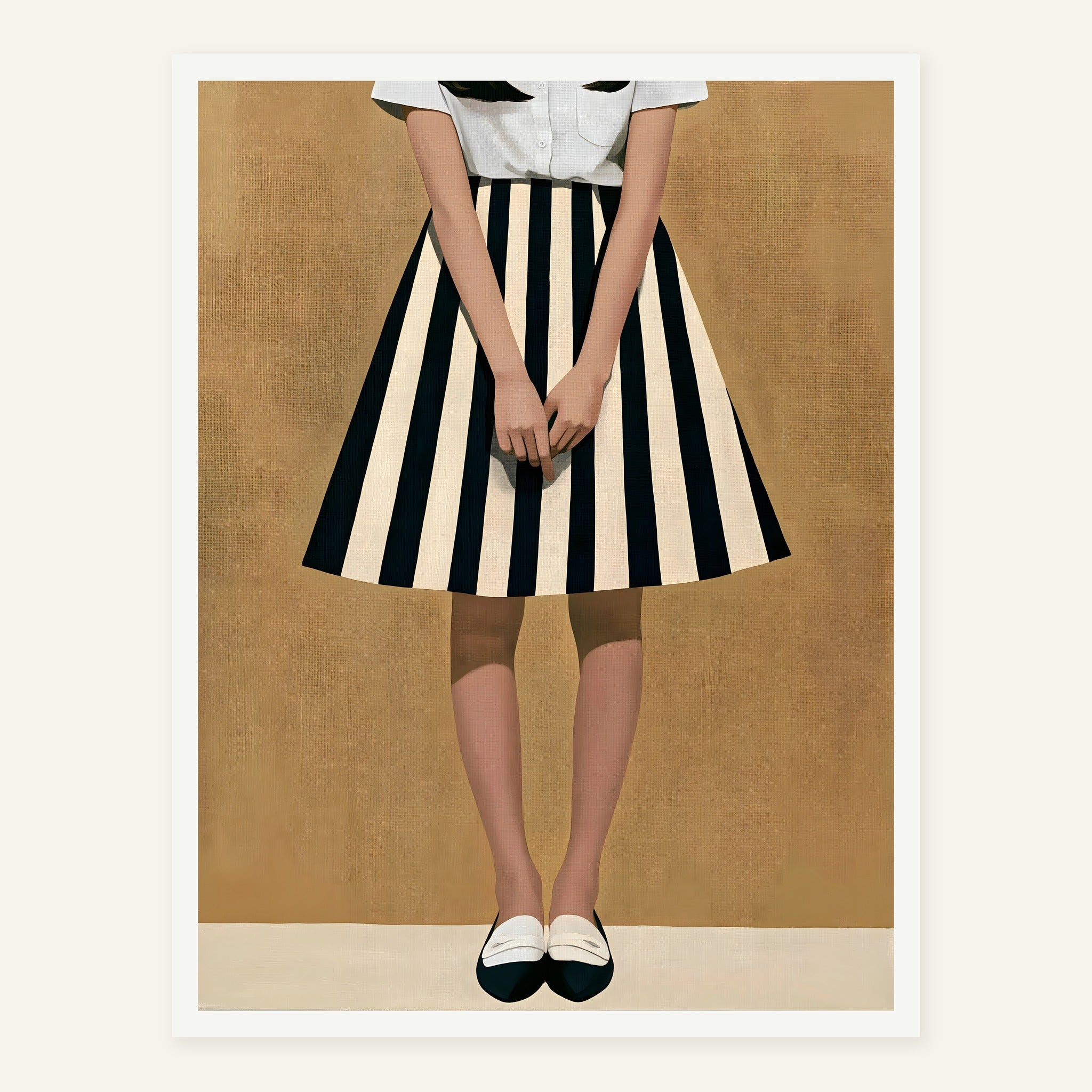 Striped Stillness — White frame