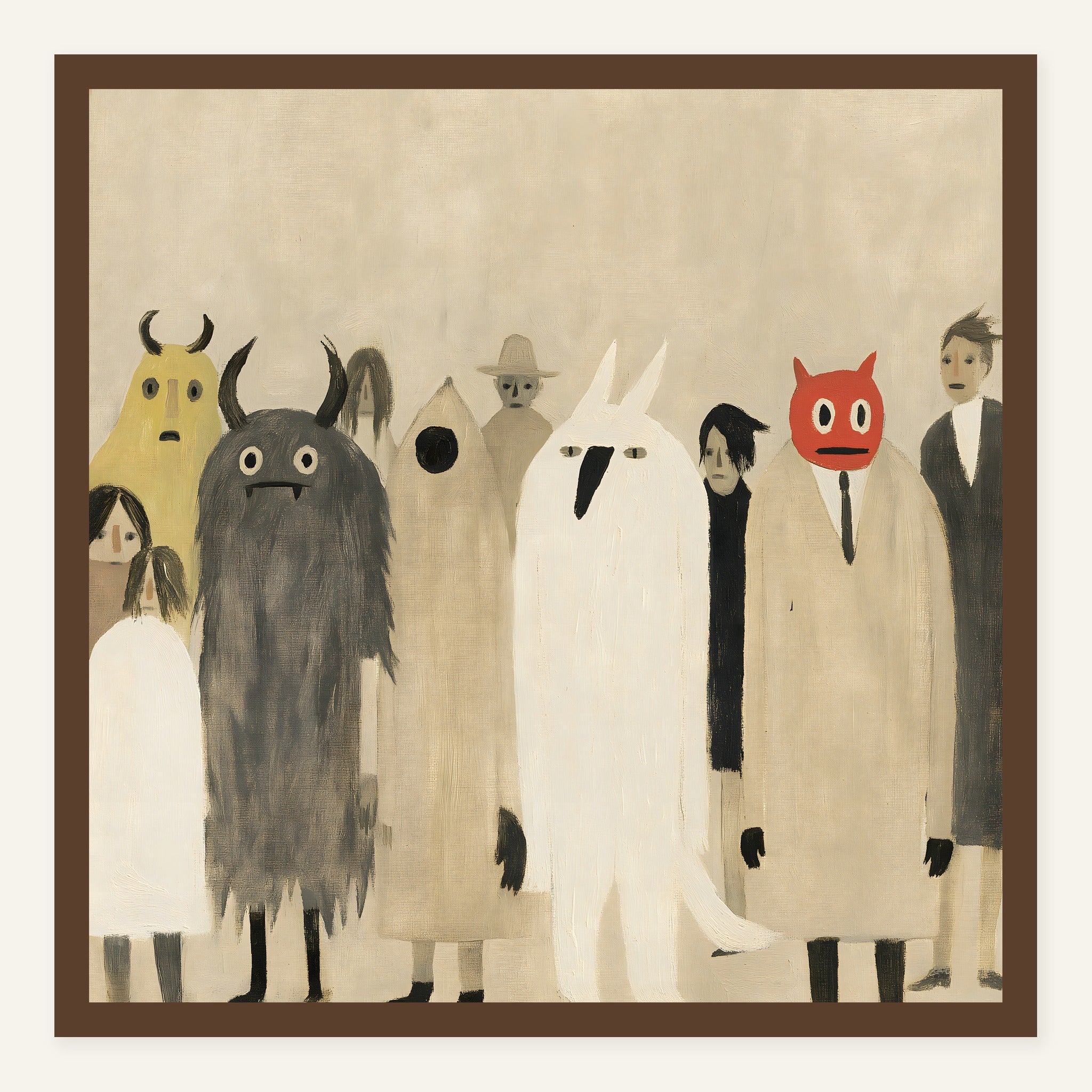 Quiet March — Dark wood frame