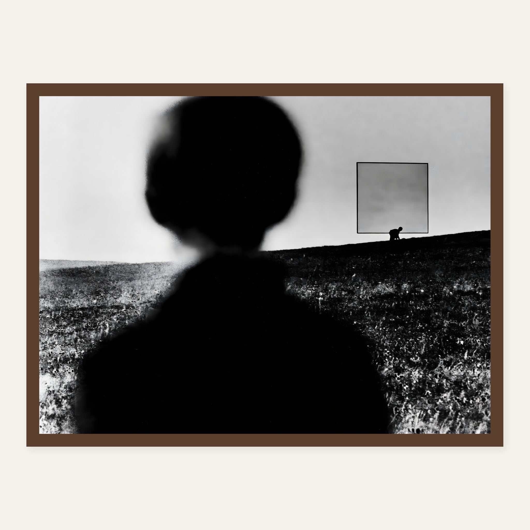 Square Hush — Dark wood frame