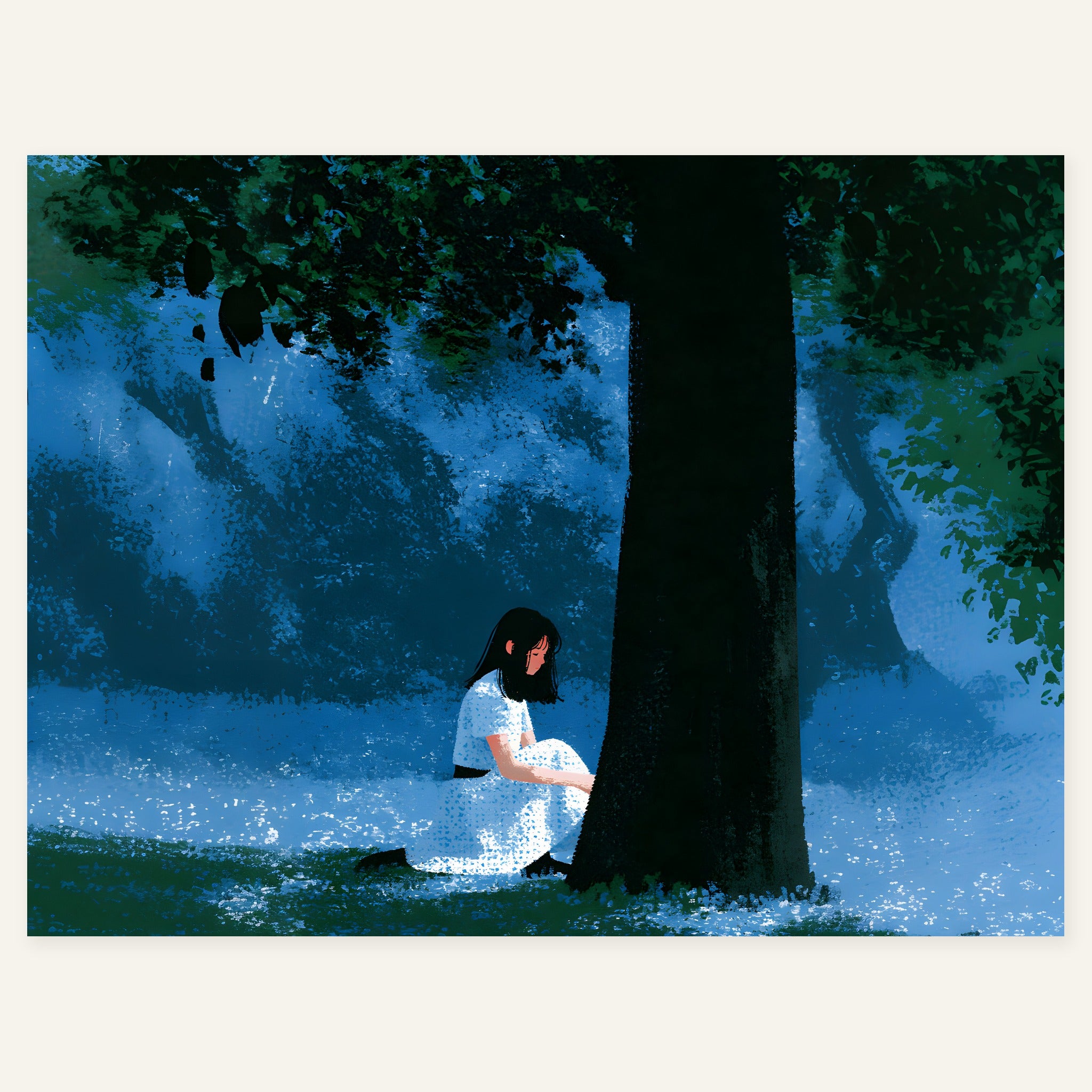Blue Veil Rest — art print by paintmoon