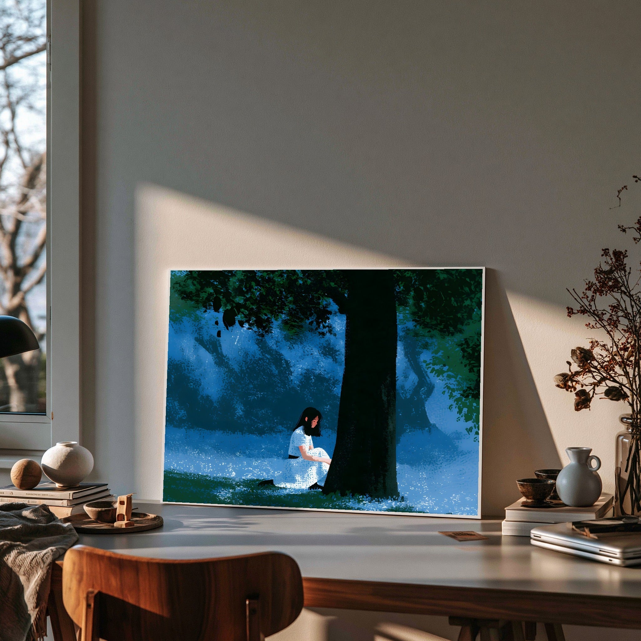 Blue Veil Rest — art print by paintmoon