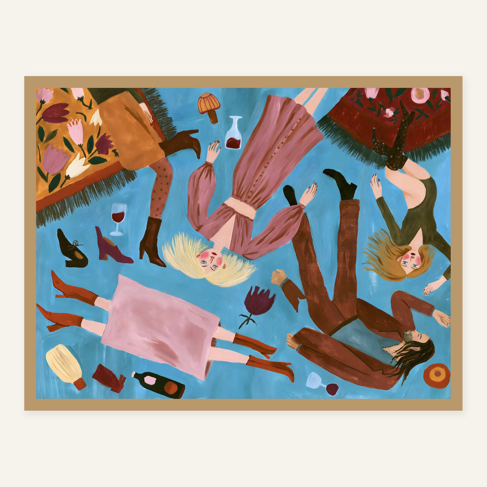 Reclining Bloom — Wood frame