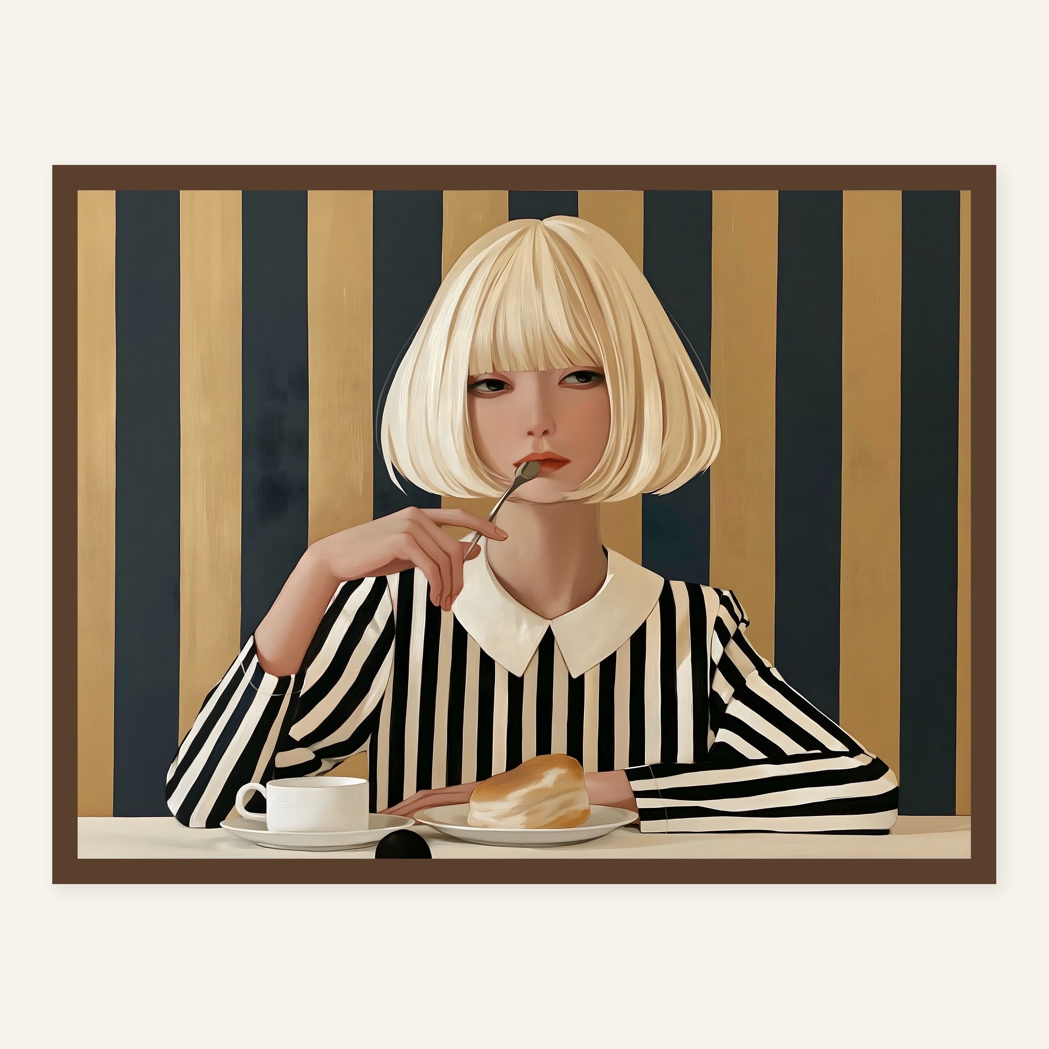 Spoonheld Silence — Dark wood frame