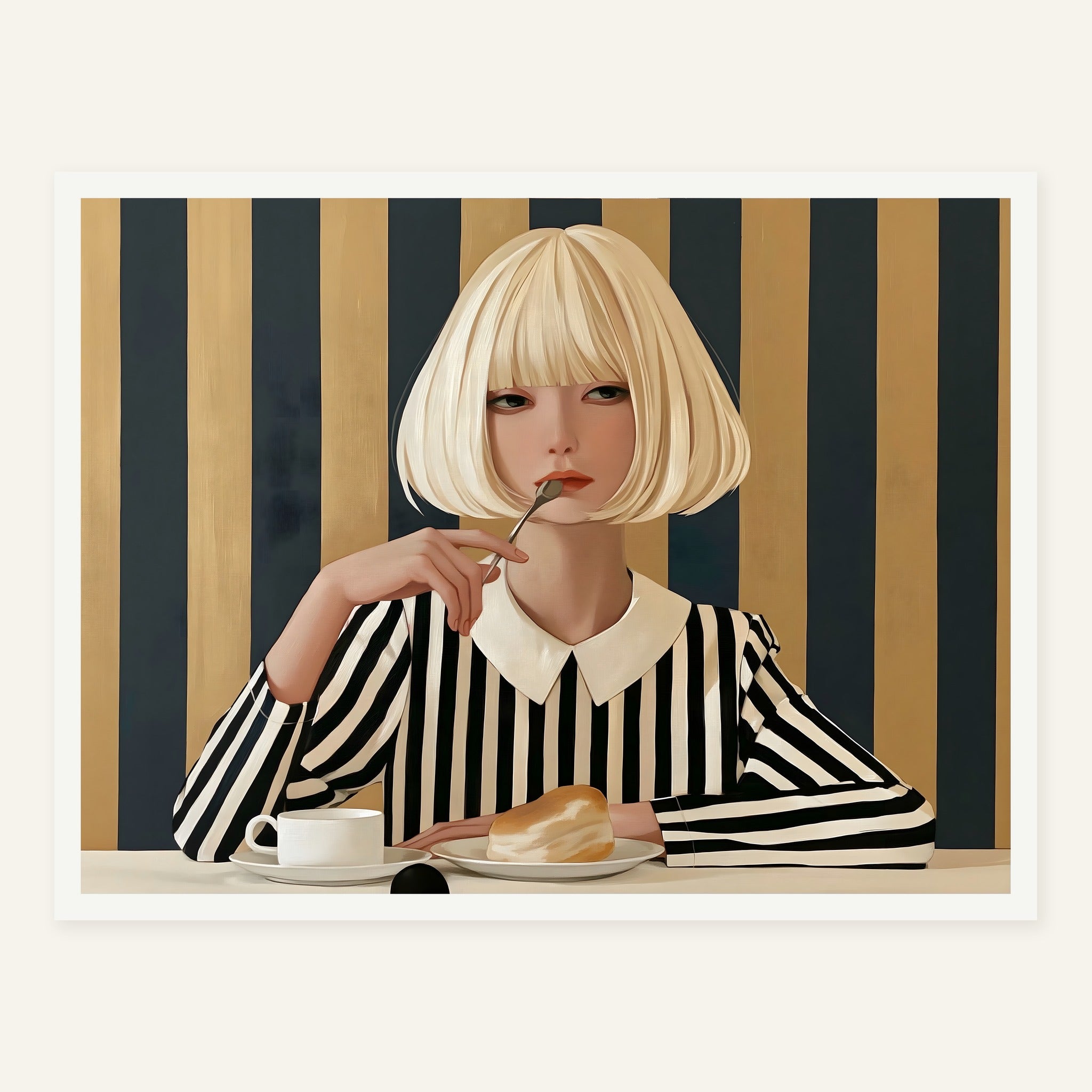 Spoonheld Silence — White frame