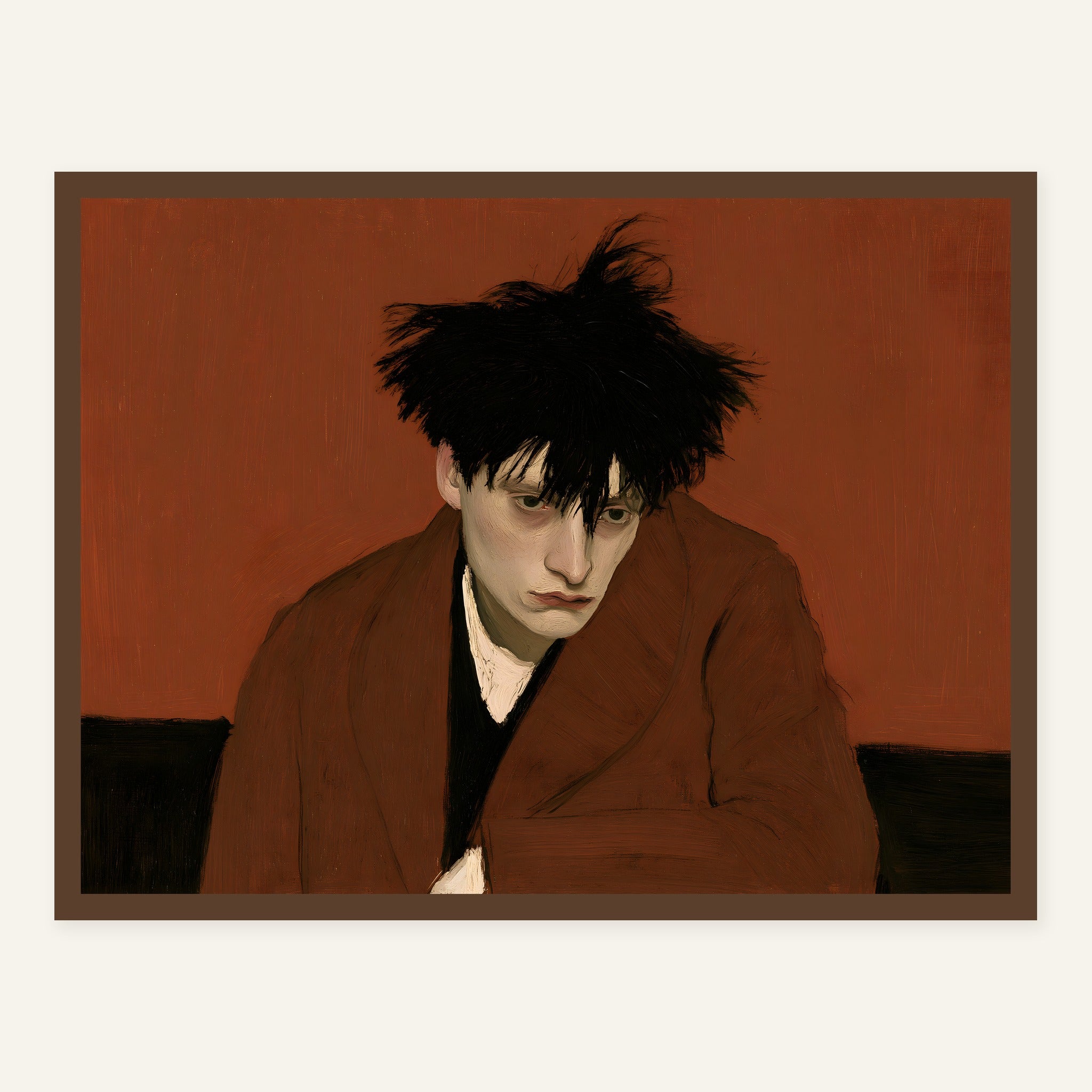 Swaying Ember — Dark wood frame
