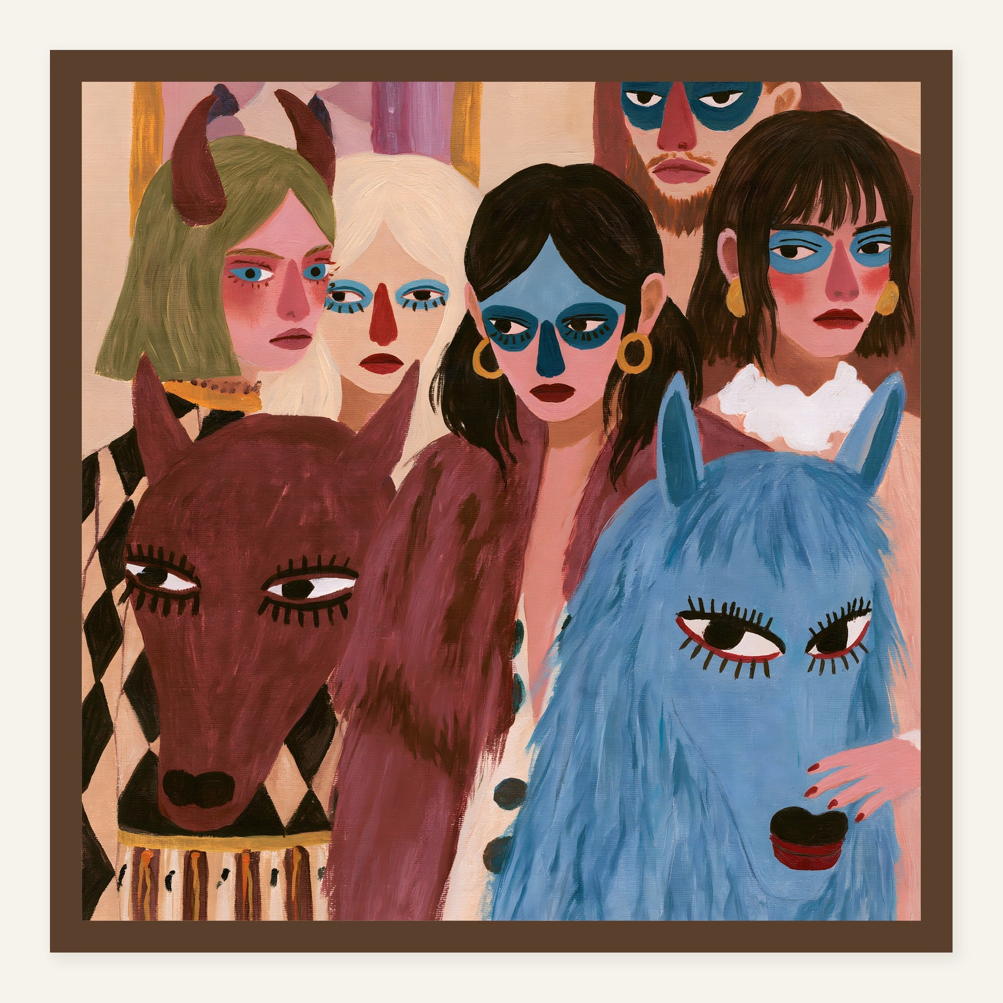 Velvet Afterglow — Dark wood frame