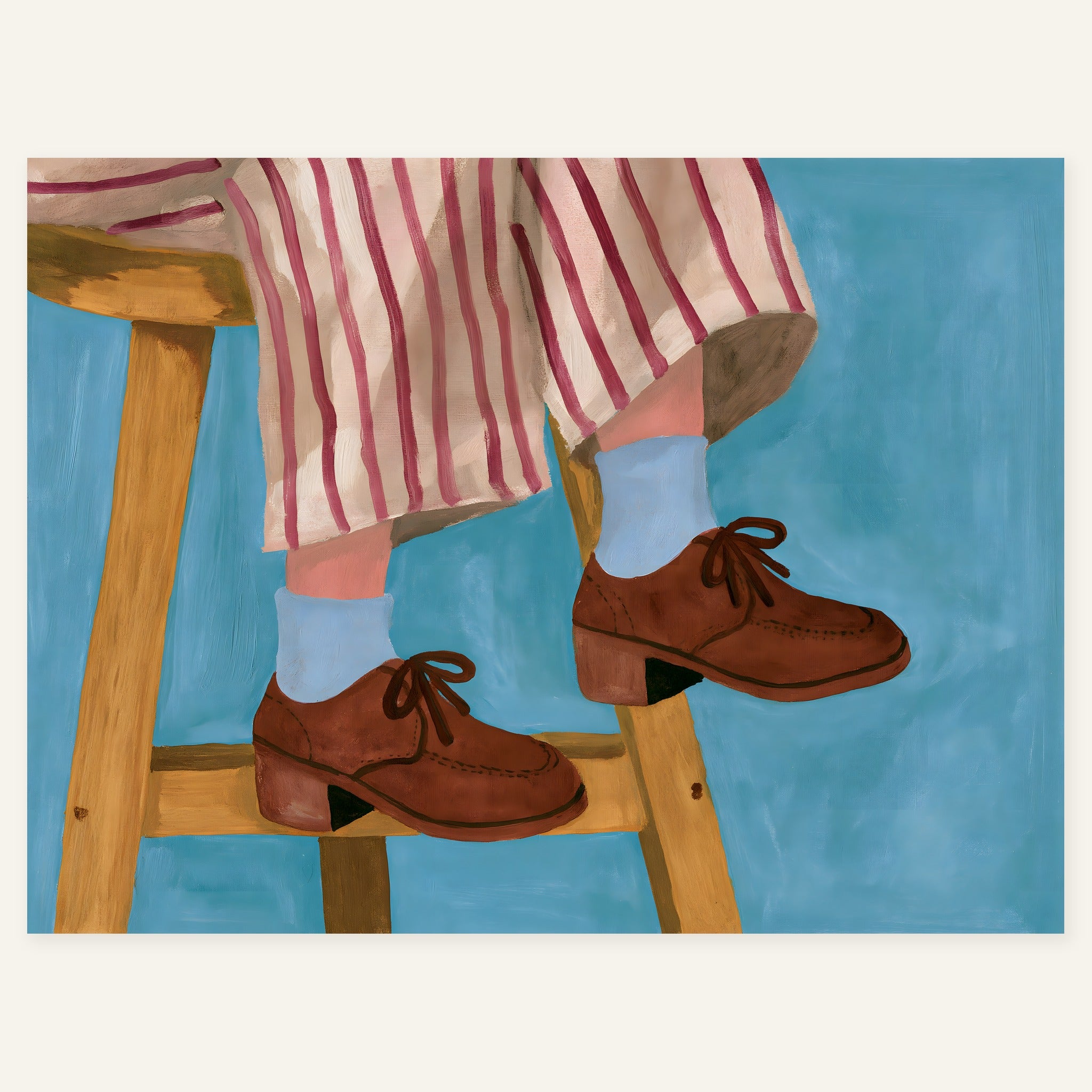 Cushion Footsteps — art print by paintmoon