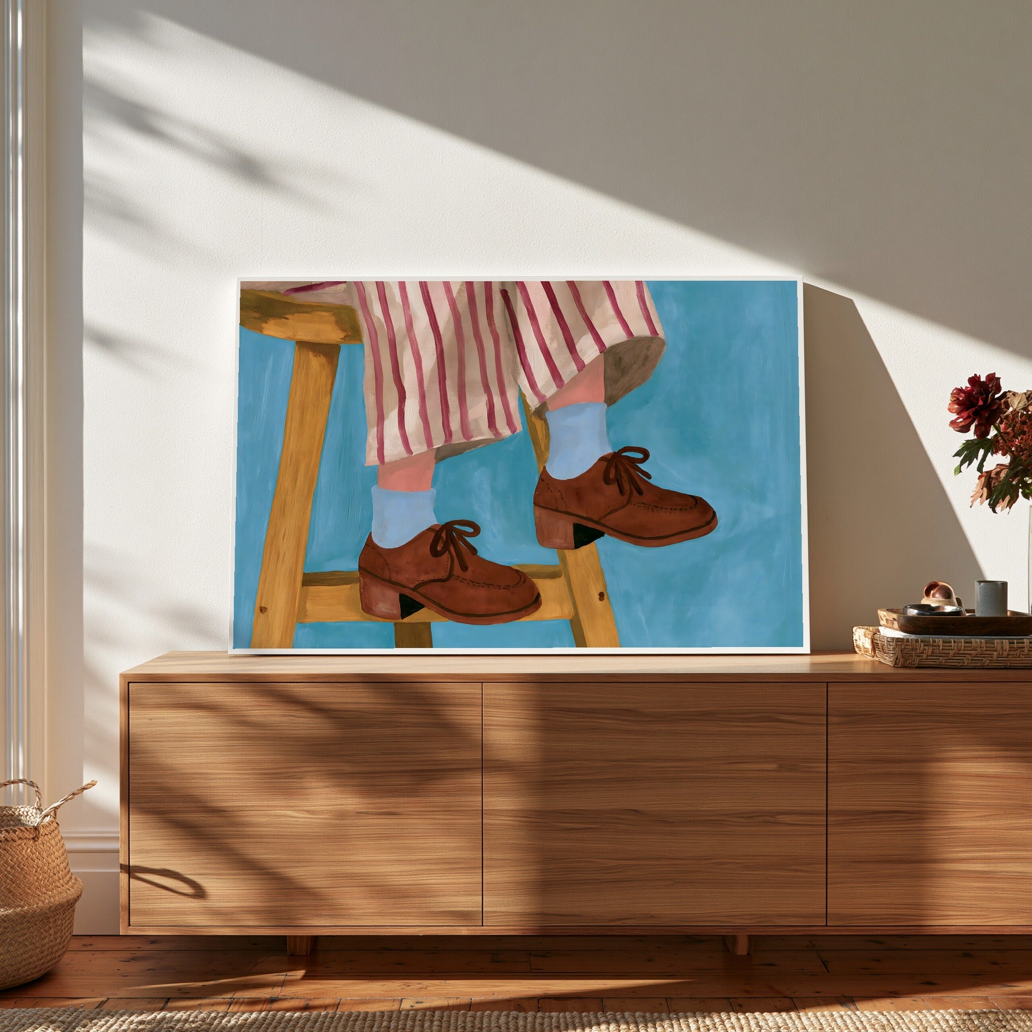 Cushion Footsteps — art print by paintmoon