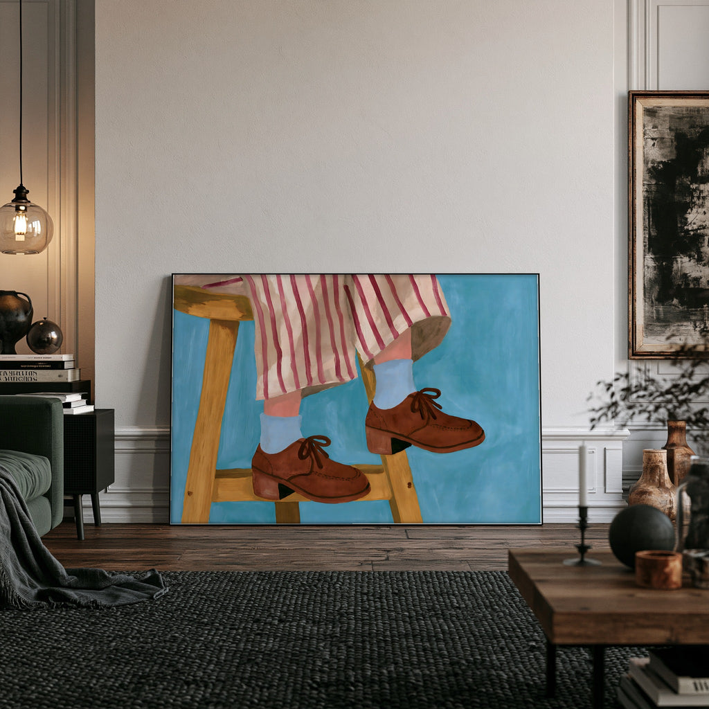 Cushion Footsteps — art print by paintmoon
