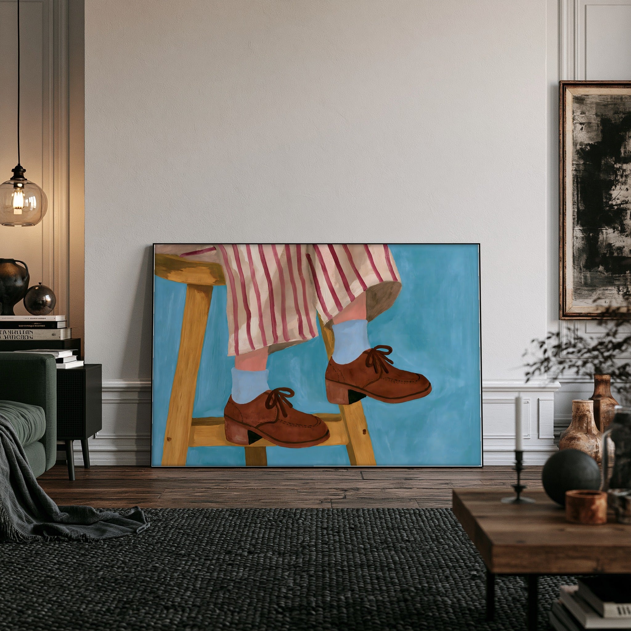 Cushion Footsteps — art print by paintmoon