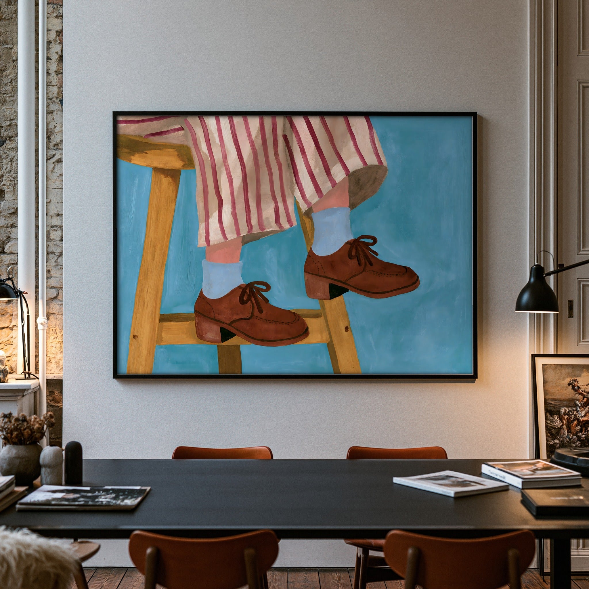 Cushion Footsteps — art print by paintmoon