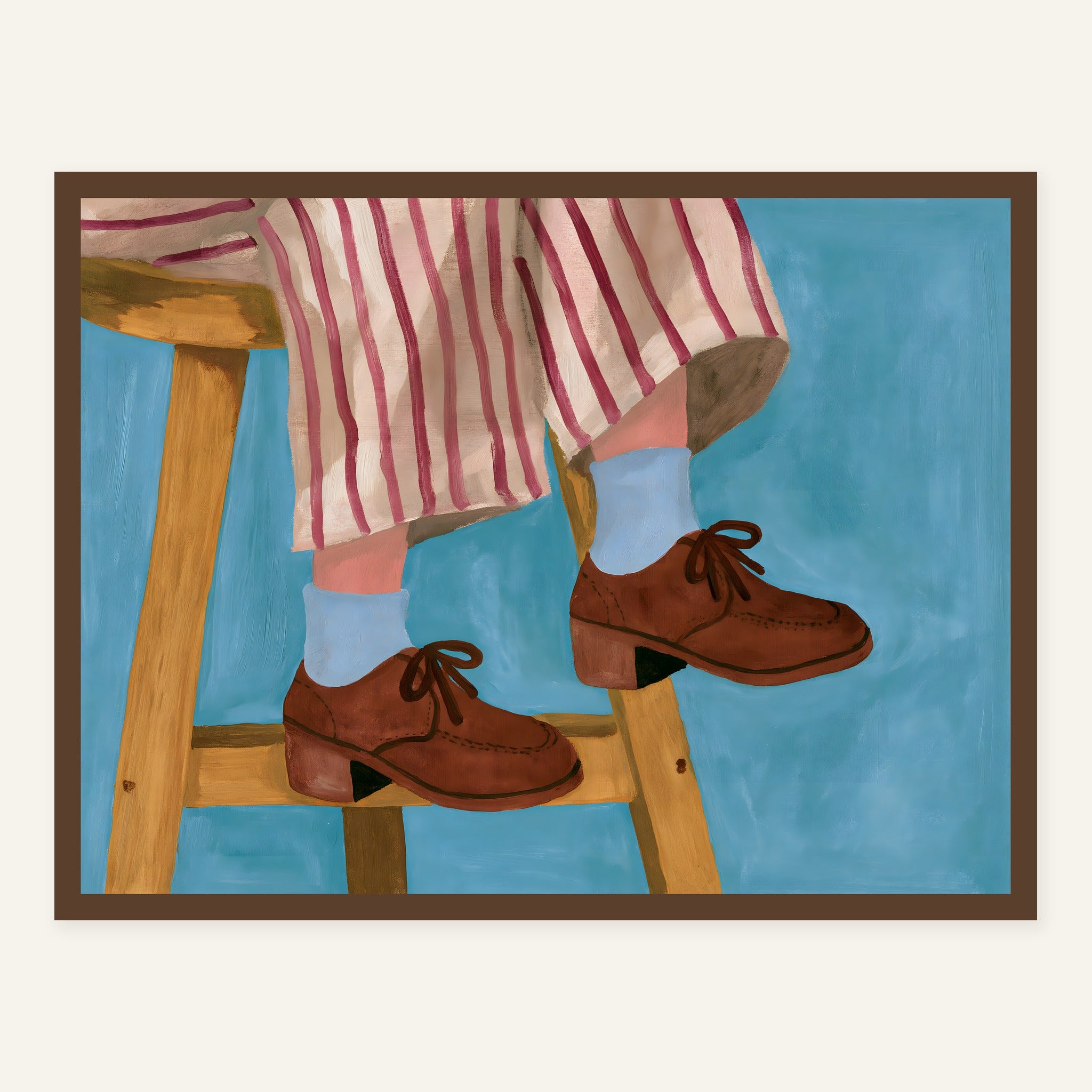 Cushion Footsteps — Dark wood frame