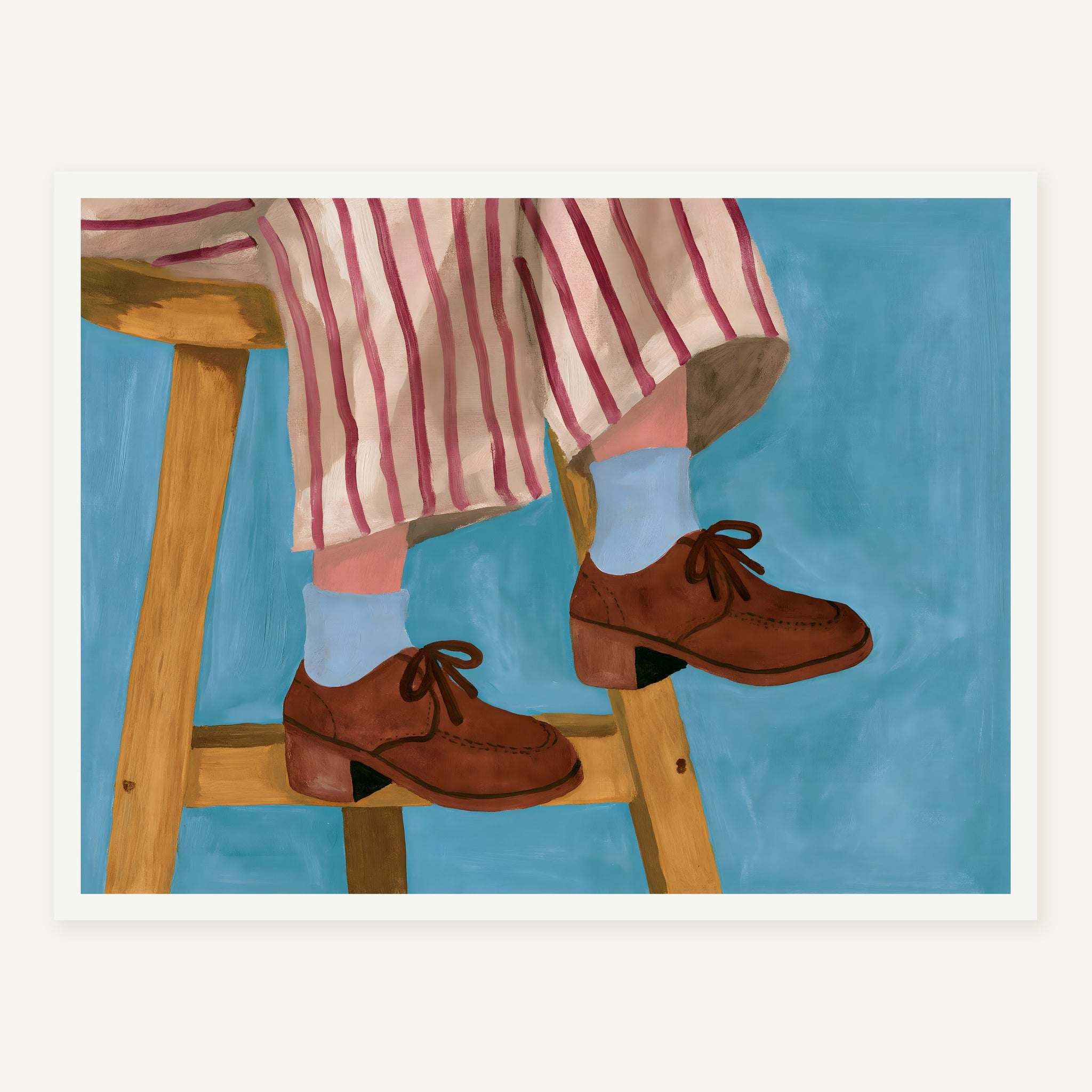 Cushion Footsteps — White frame