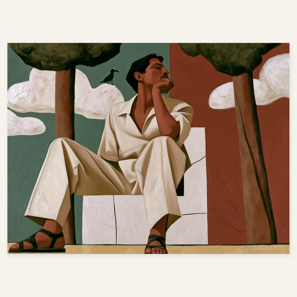 White Quiet Posture — art print by paintmoon