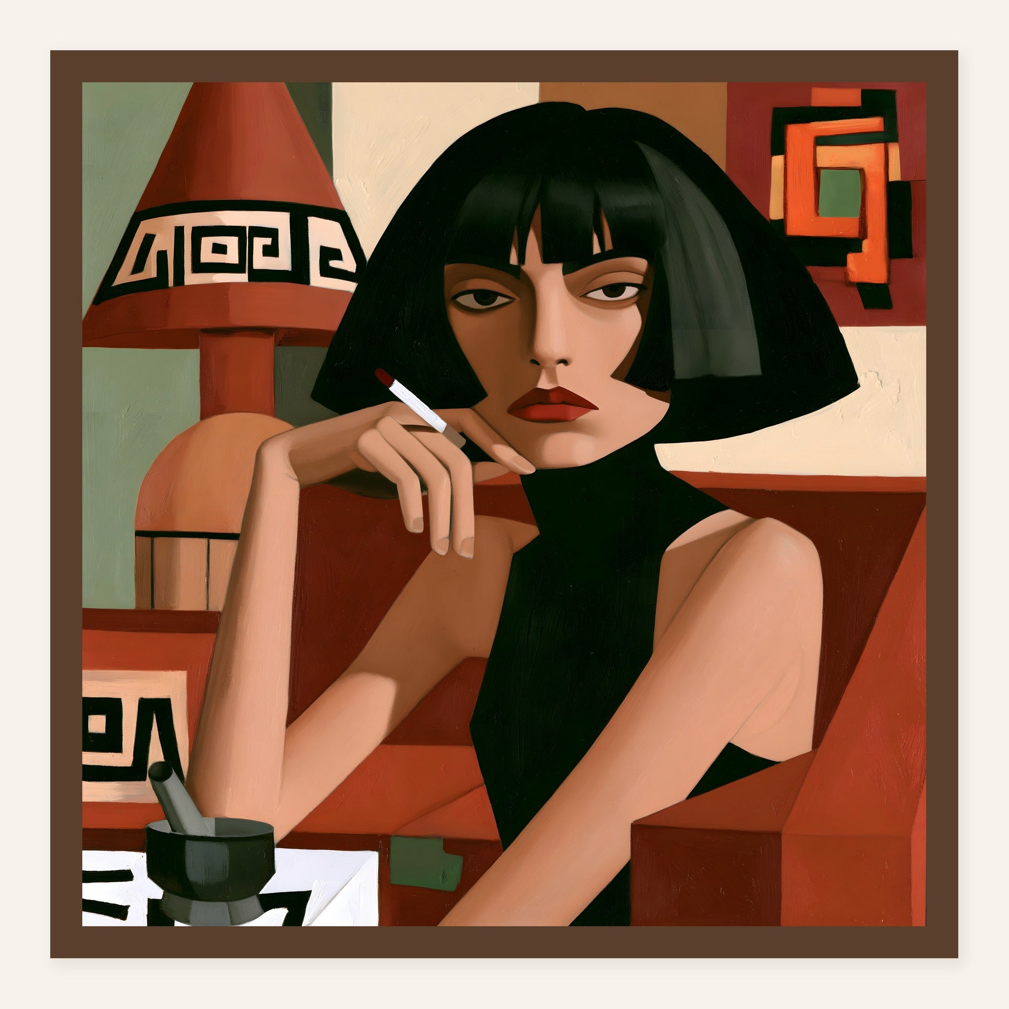 Hold the Sigh — Dark wood frame