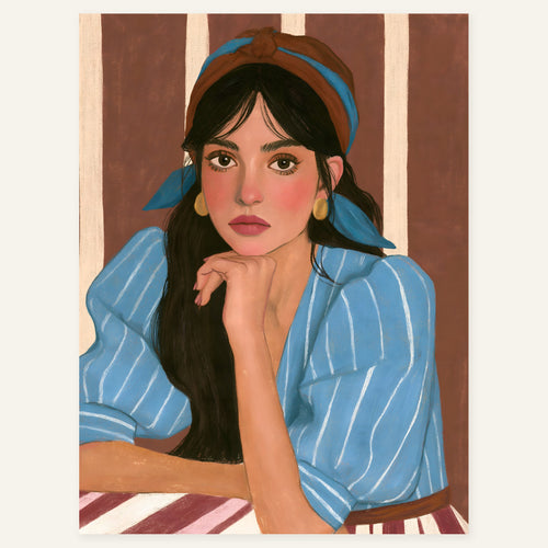 Blue Chinrest — art print by paintmoon