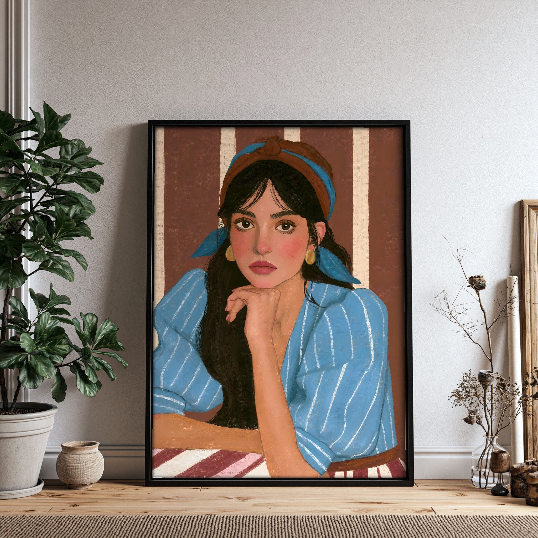 Blue Chinrest — art print by paintmoon