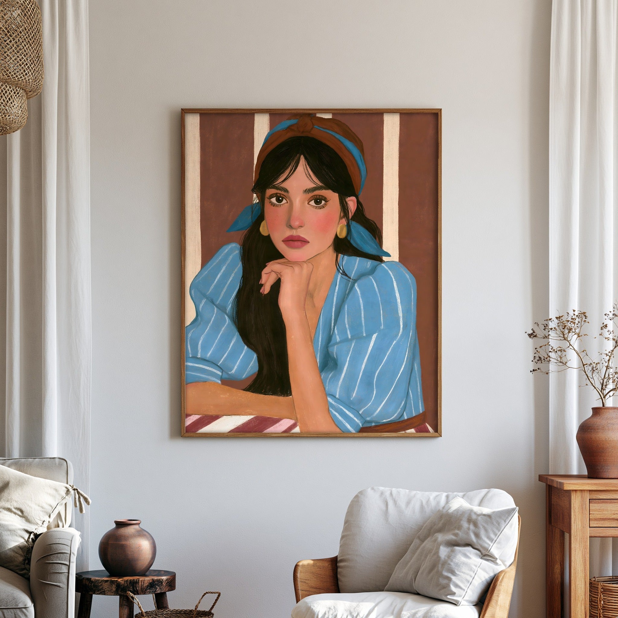 Blue Chinrest — art print by paintmoon