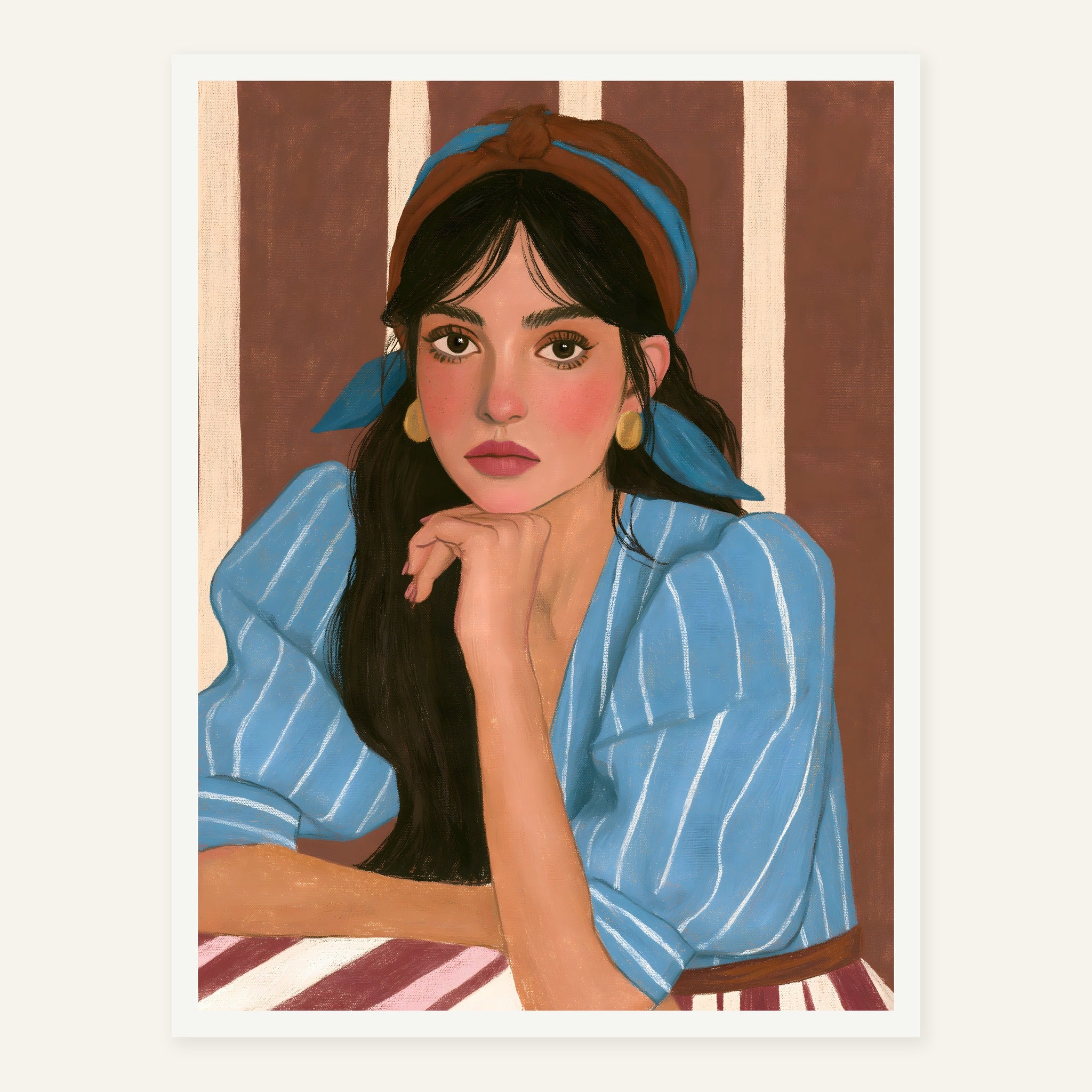 Blue Chinrest — White frame