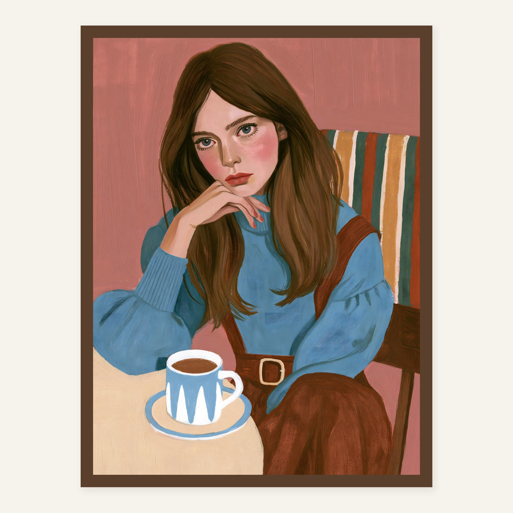 Blue Cupside — Dark wood frame
