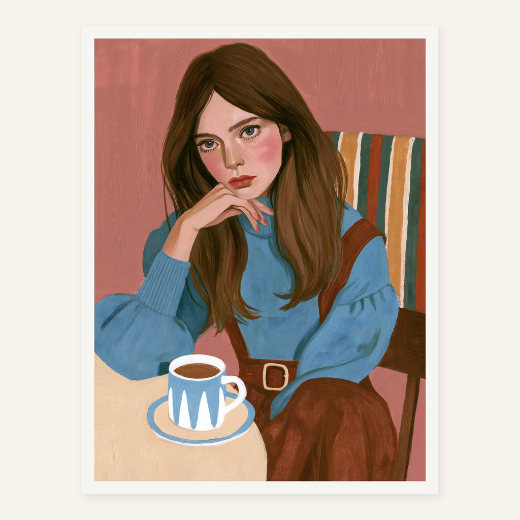 Blue Cupside — White frame