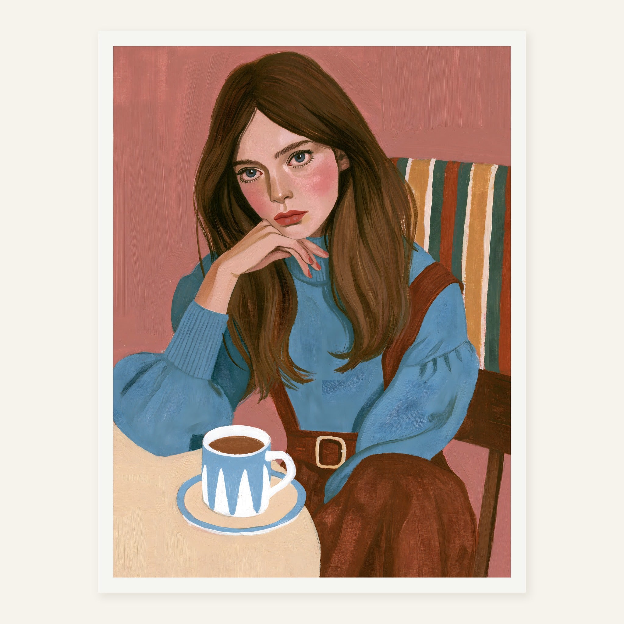 Blue Cupside — White frame