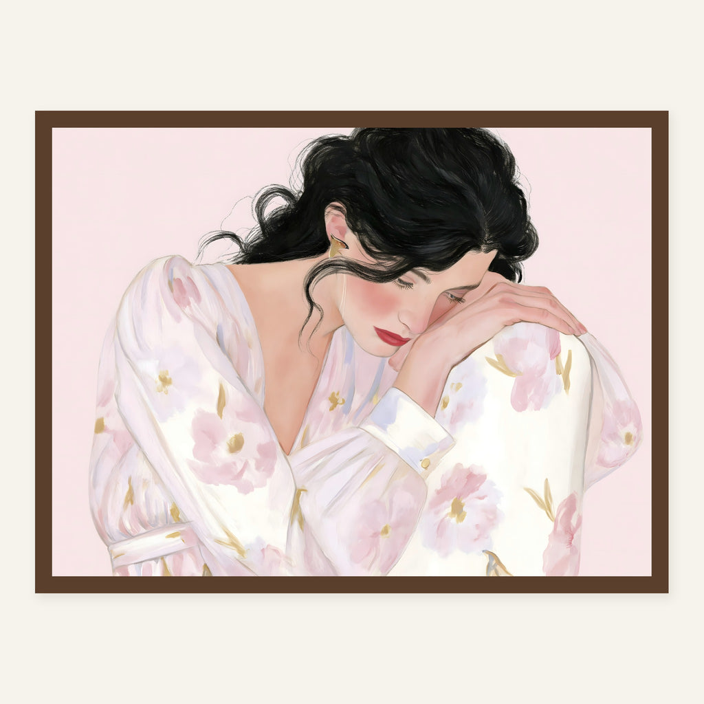 Velvet Whisper — Dark wood frame