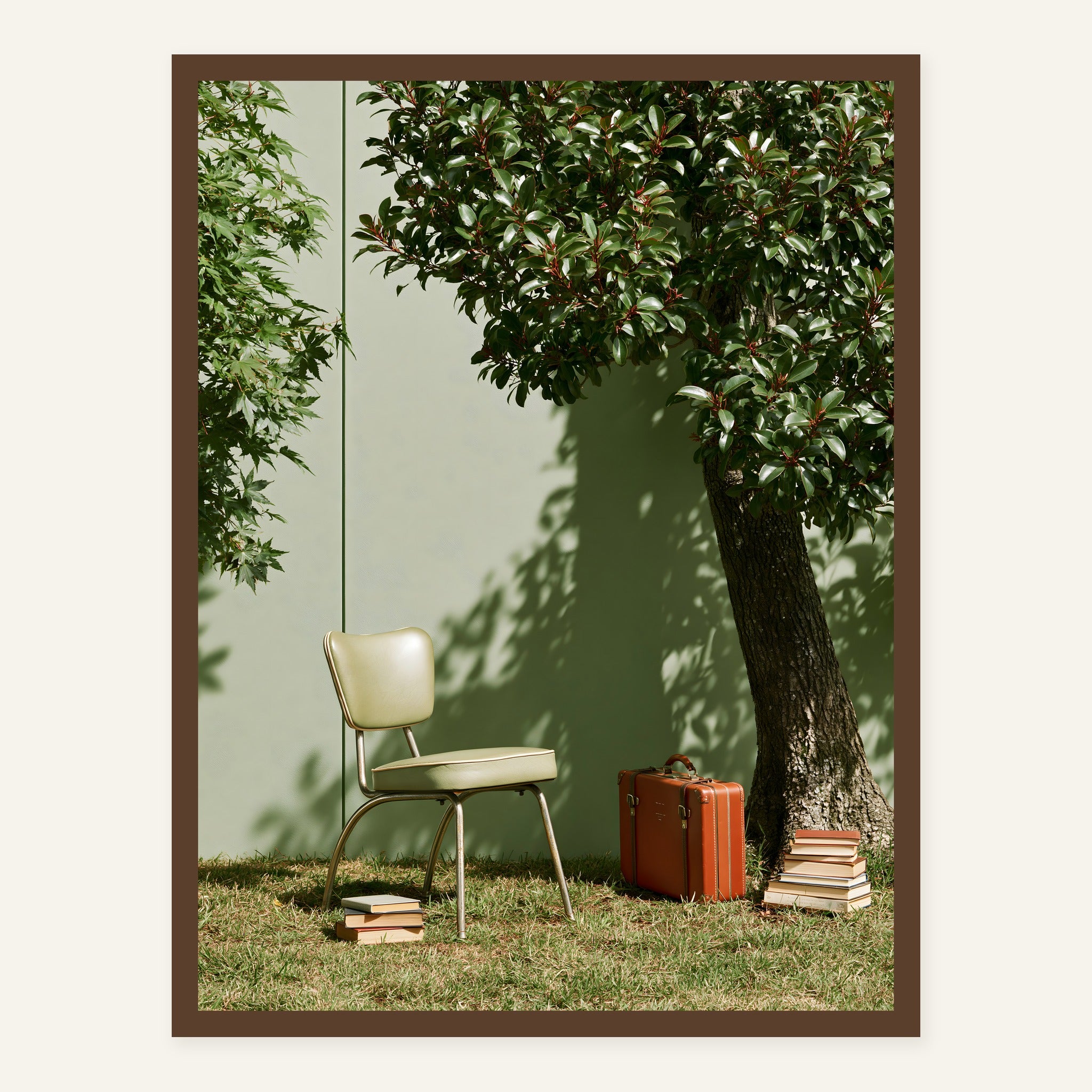 Under the Leaves — Dark wood frame