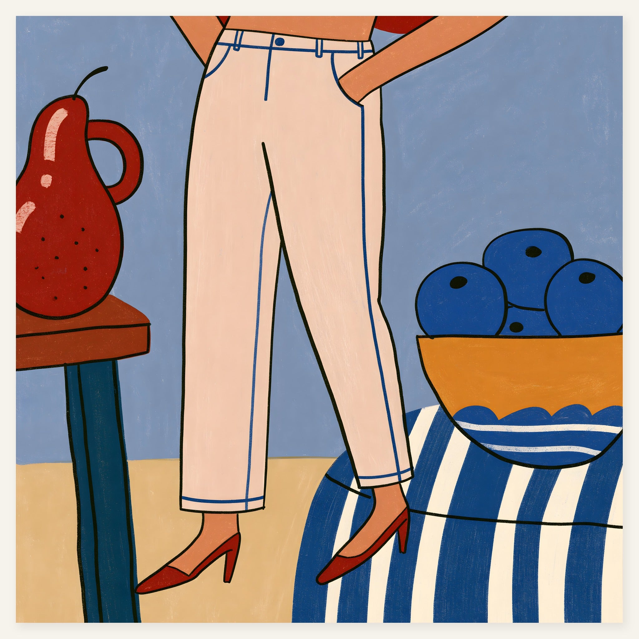Stripe Footstep — art print by paintmoon