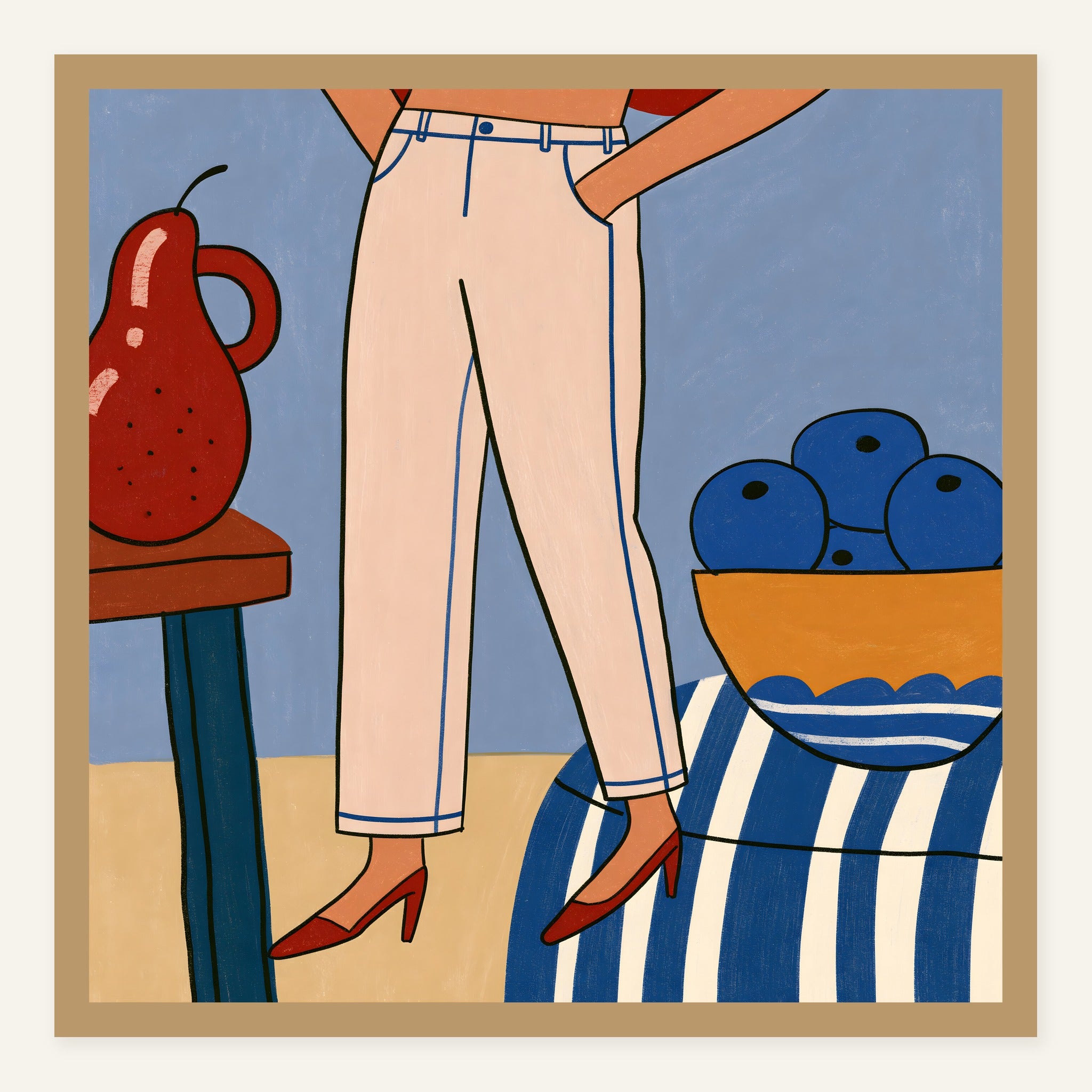 Stripe Footstep — Wood frame